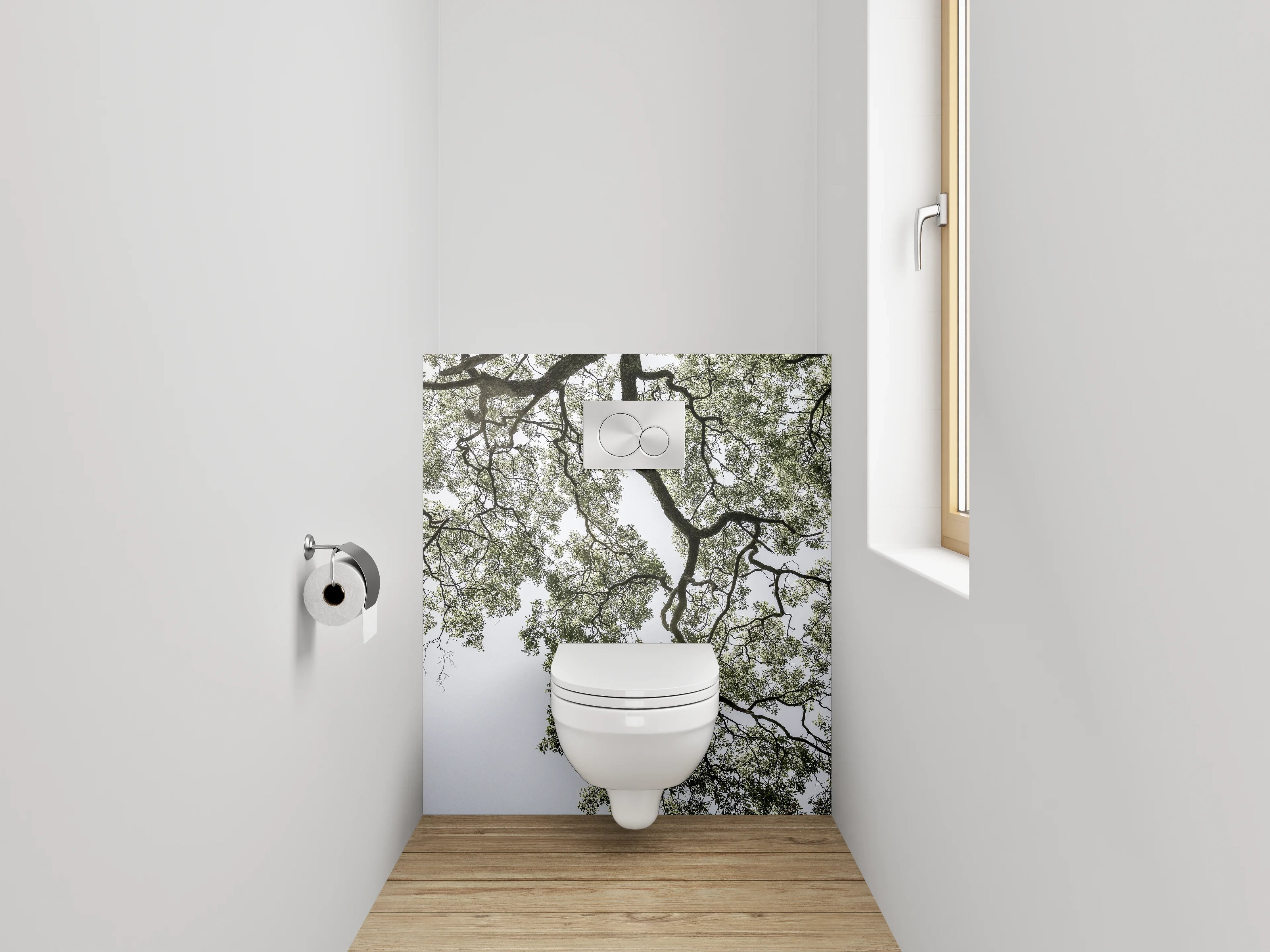 WC-Rückwand - Baumkrone mit feinen Ästen
