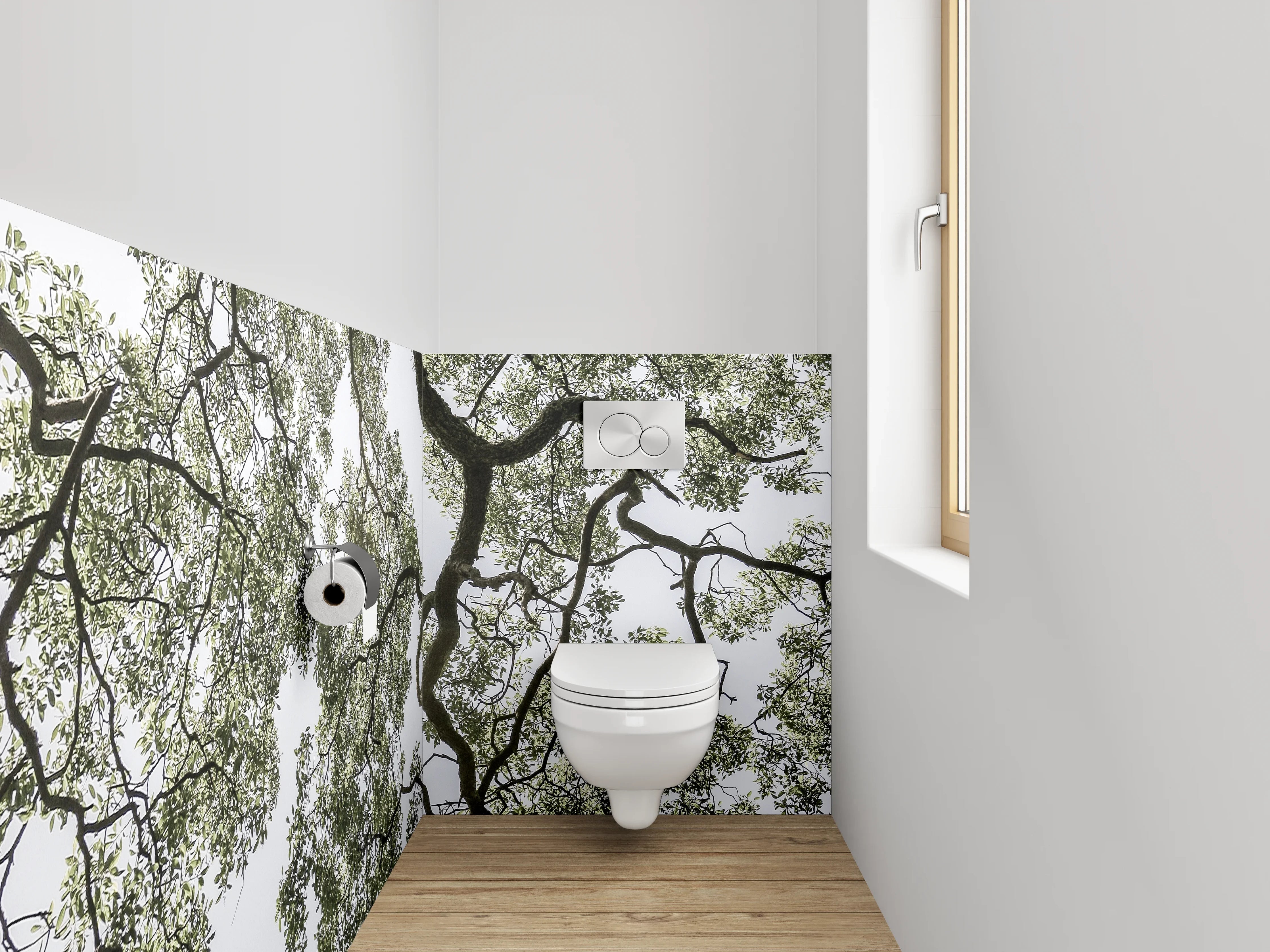 WC-Rückwand - Baumkrone mit feinen Ästen