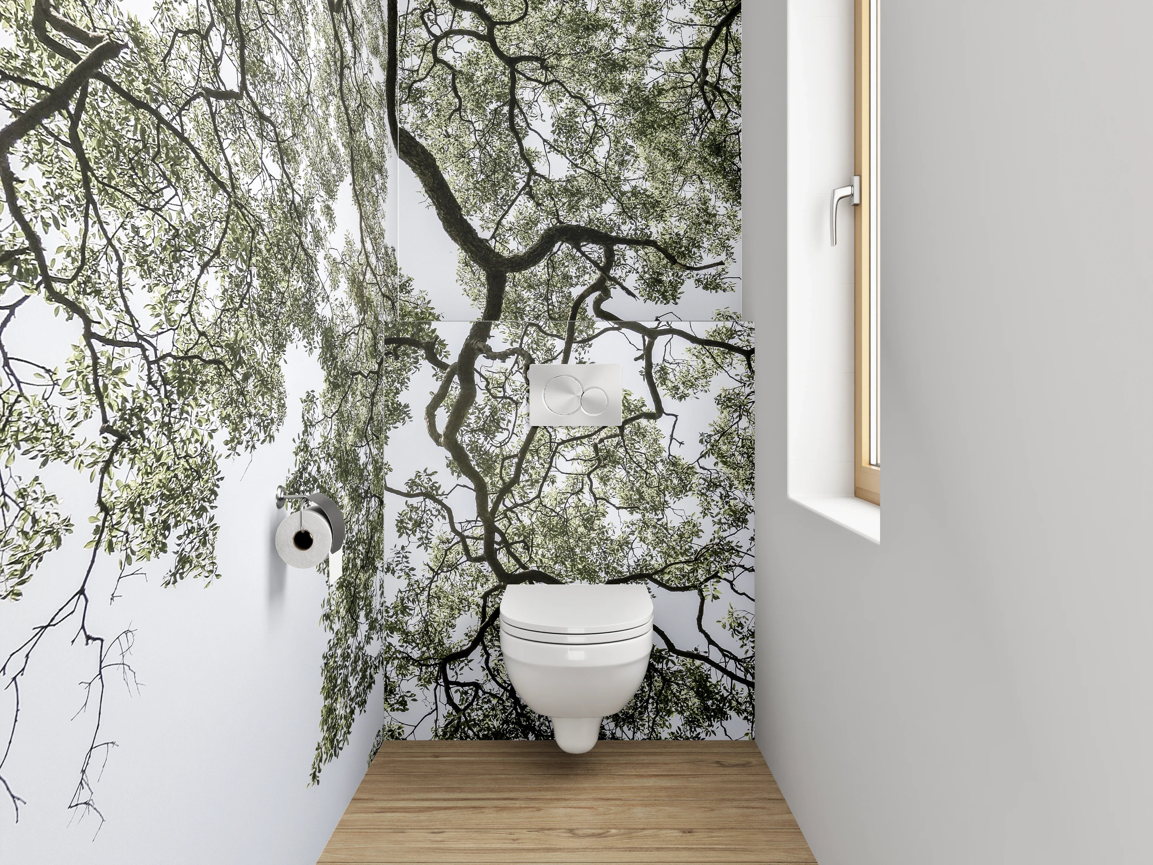 WC-Rückwand - Baumkrone mit feinen Ästen
