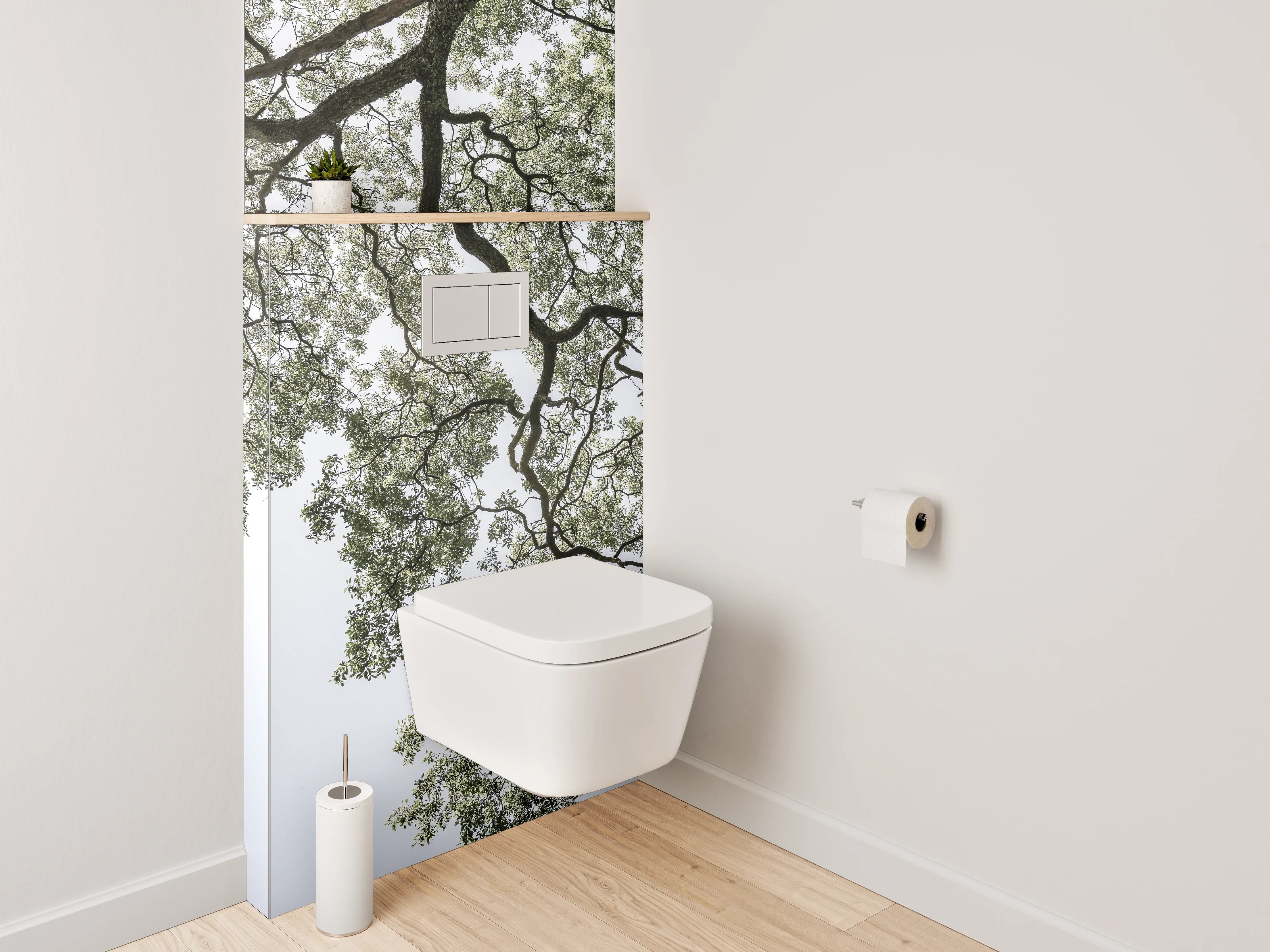 WC-Rückwand - Baumkrone mit feinen Ästen