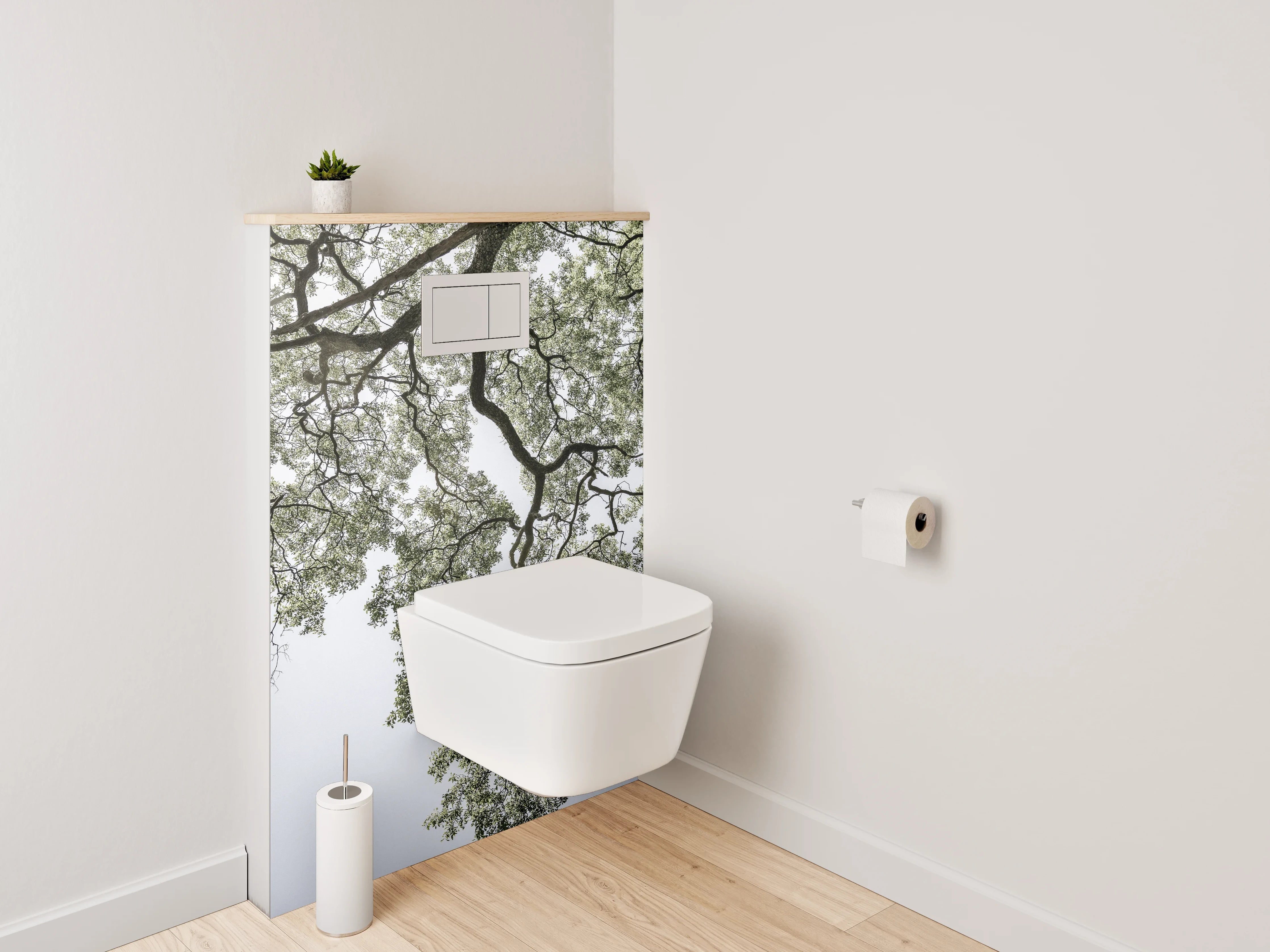 WC-Rückwand - Baumkrone mit feinen Ästen