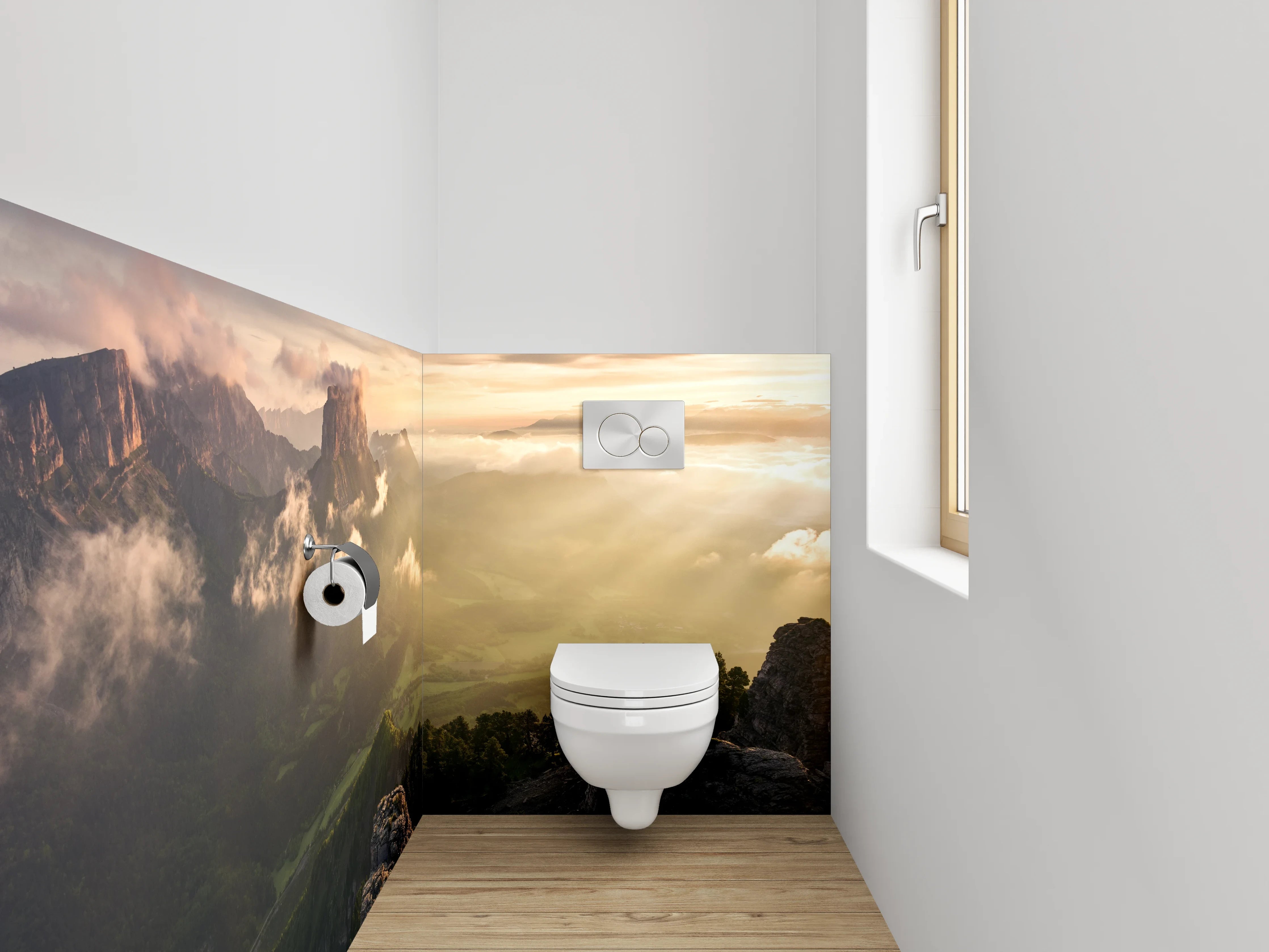 WC-Rückwand - Beeindruckende Berglandschaft Sonnenuntergang