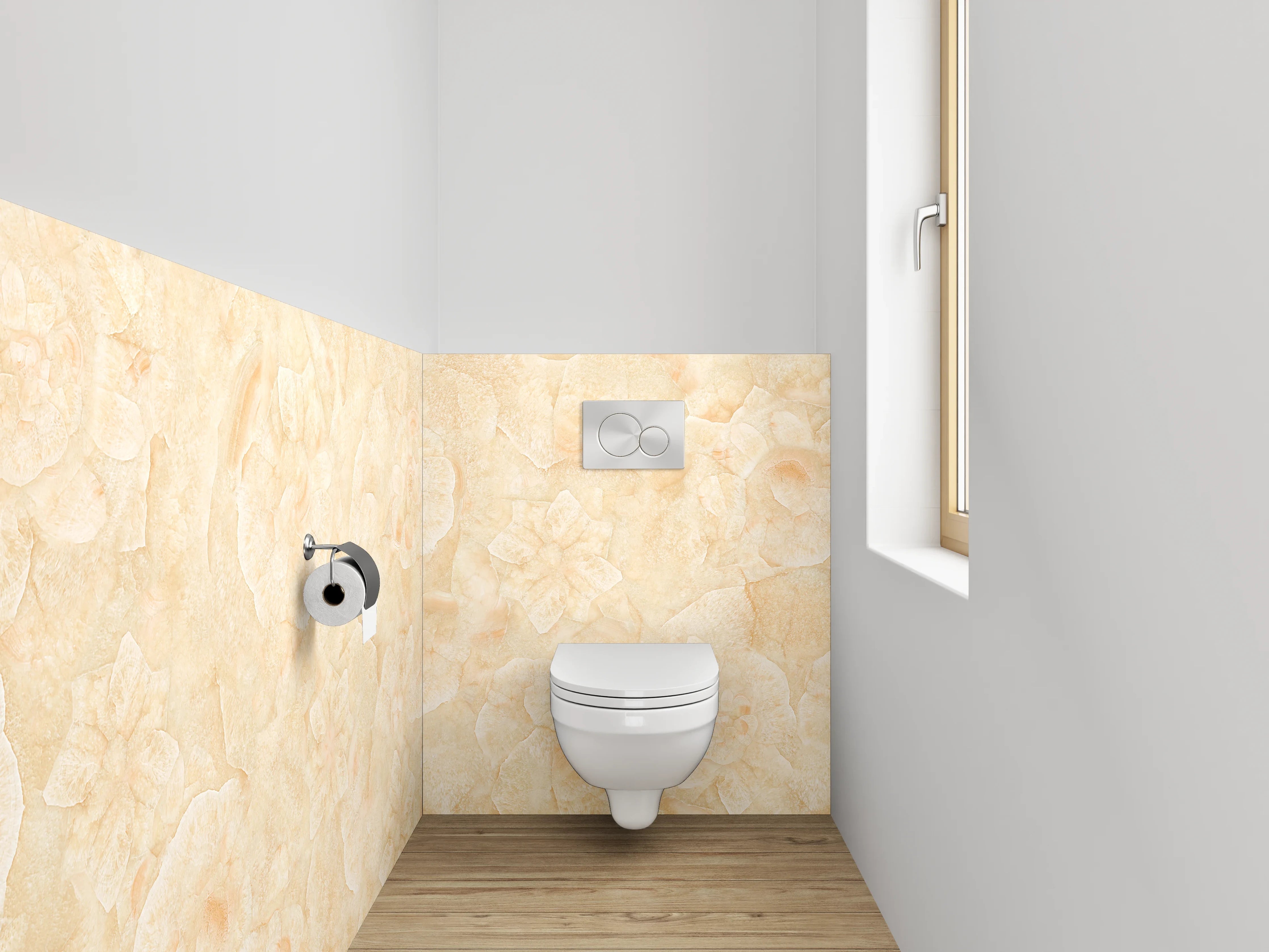WC-Rückwand - Beige Blumenoptik Vintage Muster