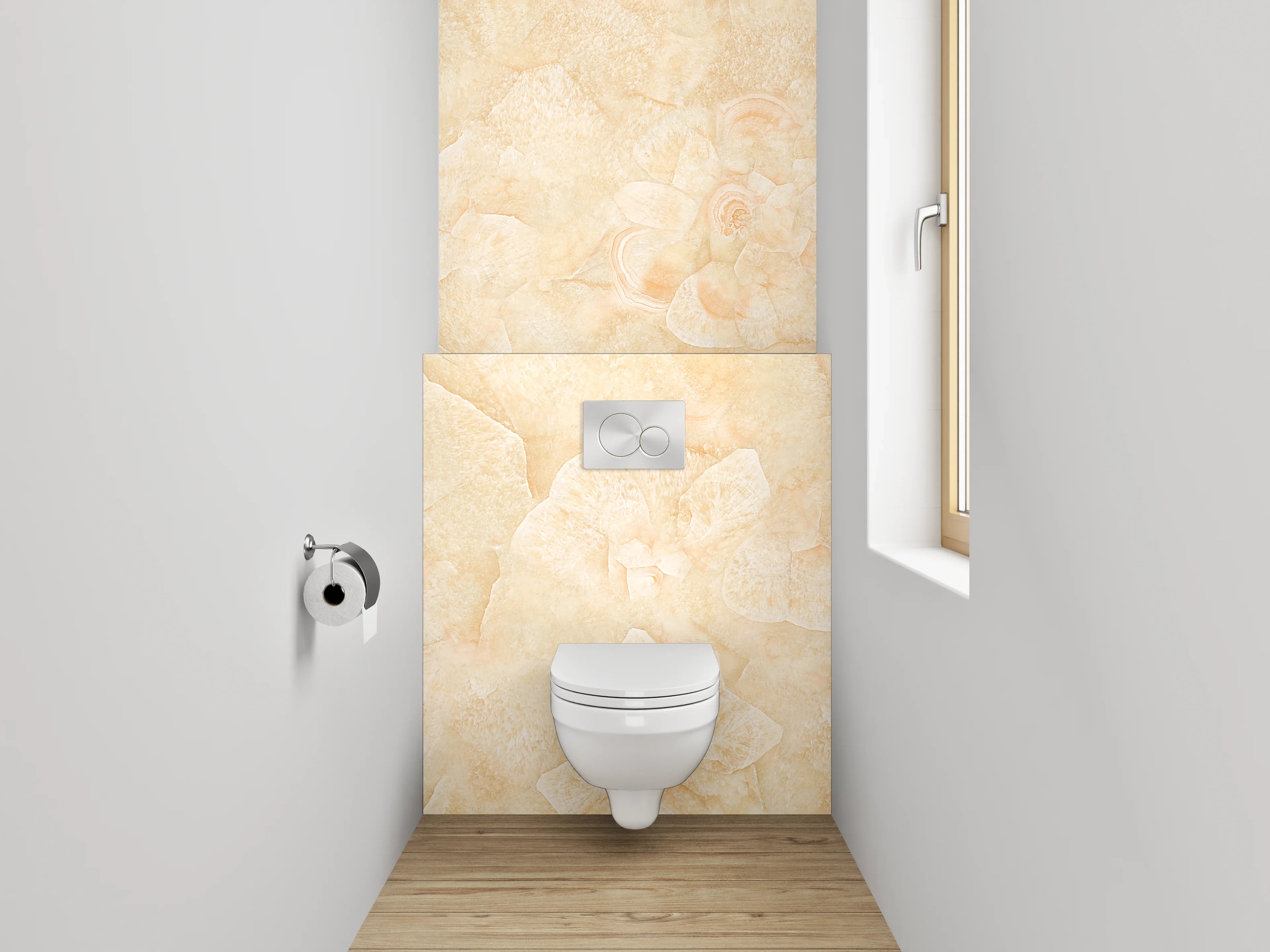 WC-Rückwand - Beige Blumenoptik Vintage Muster