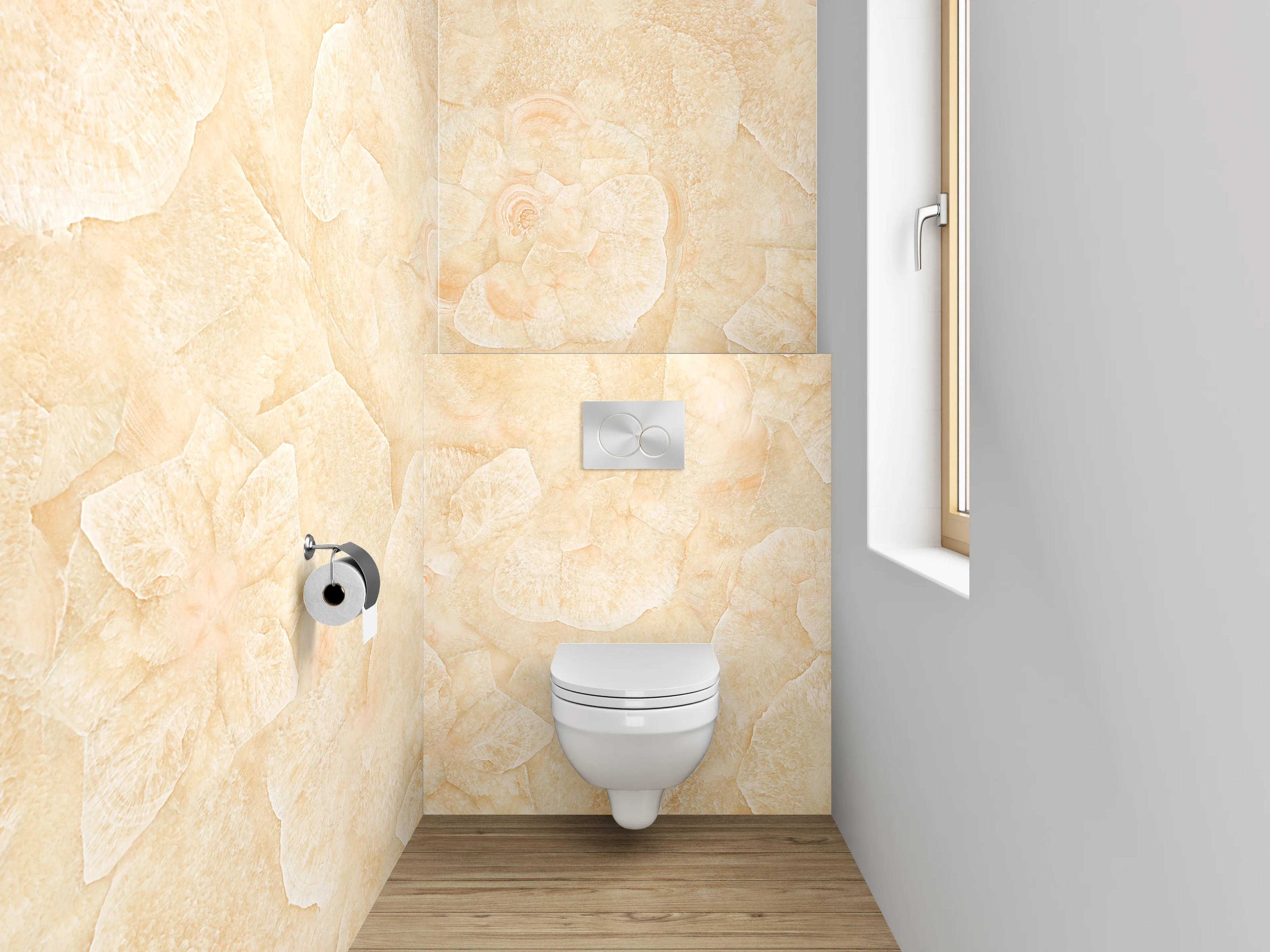 WC-Rückwand - Beige Blumenoptik Vintage Muster