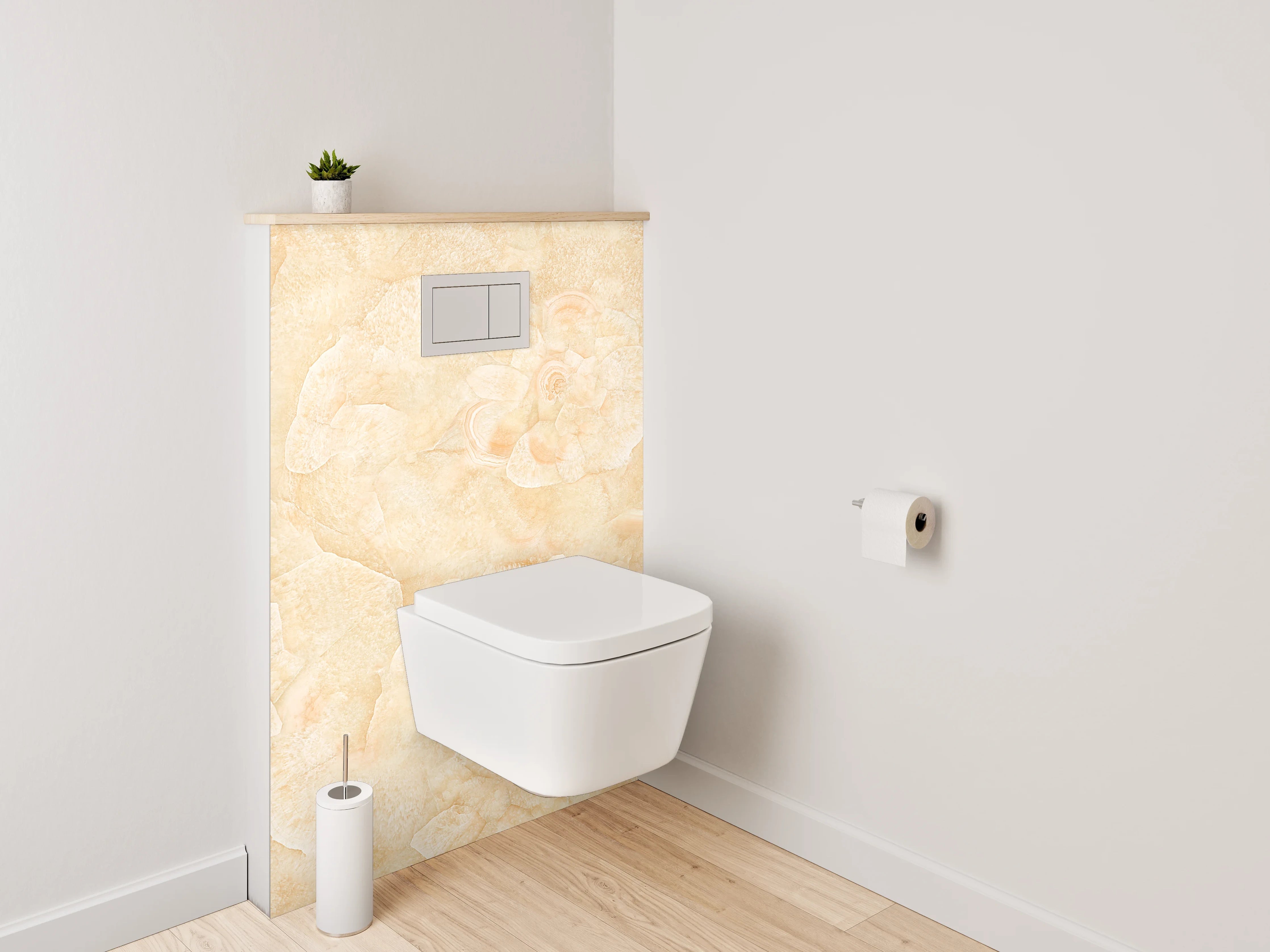 WC-Rückwand - Beige Blumenoptik Vintage Muster