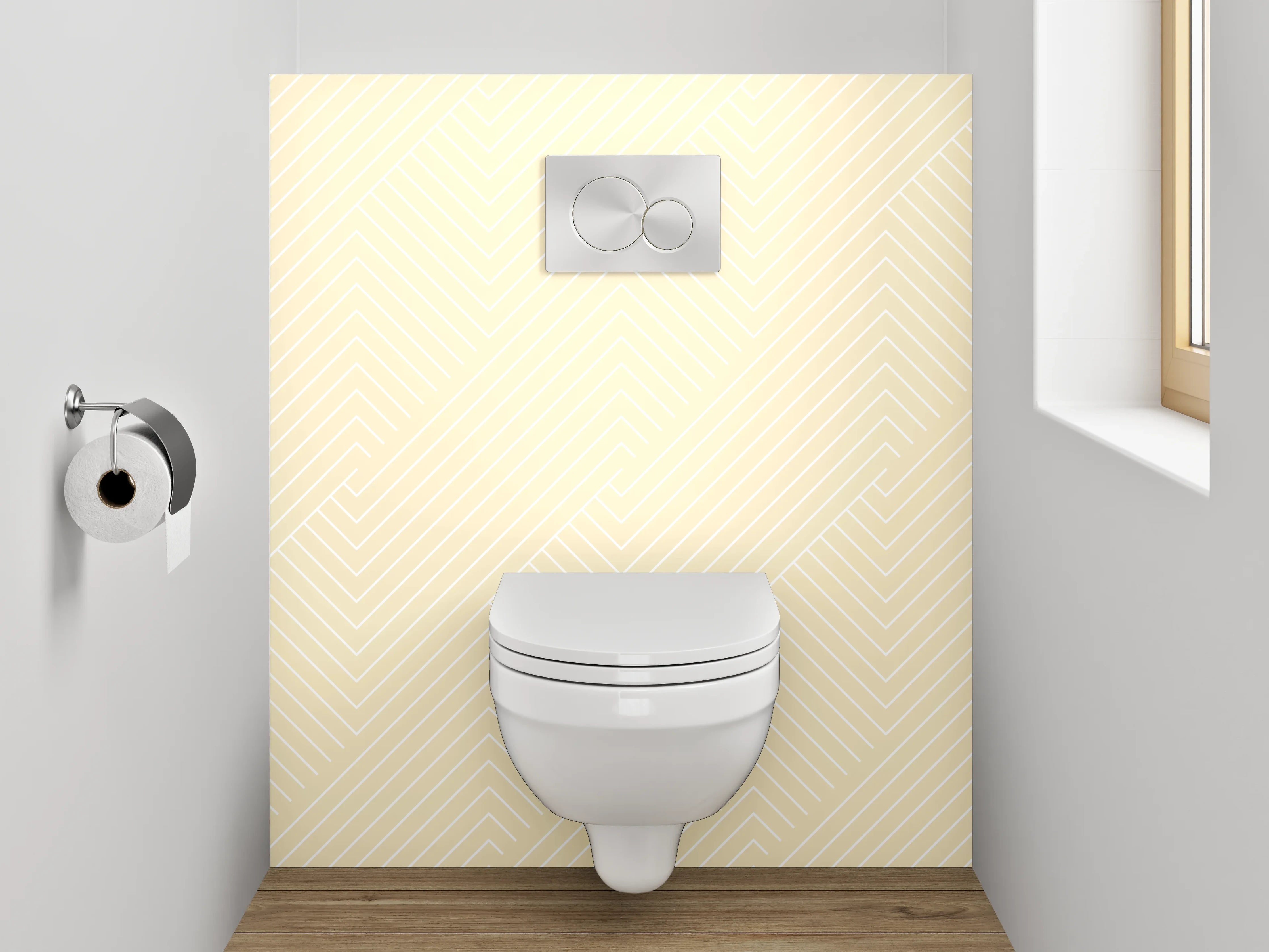 WC-Rückwand - Beige Chevron Muster Elegant