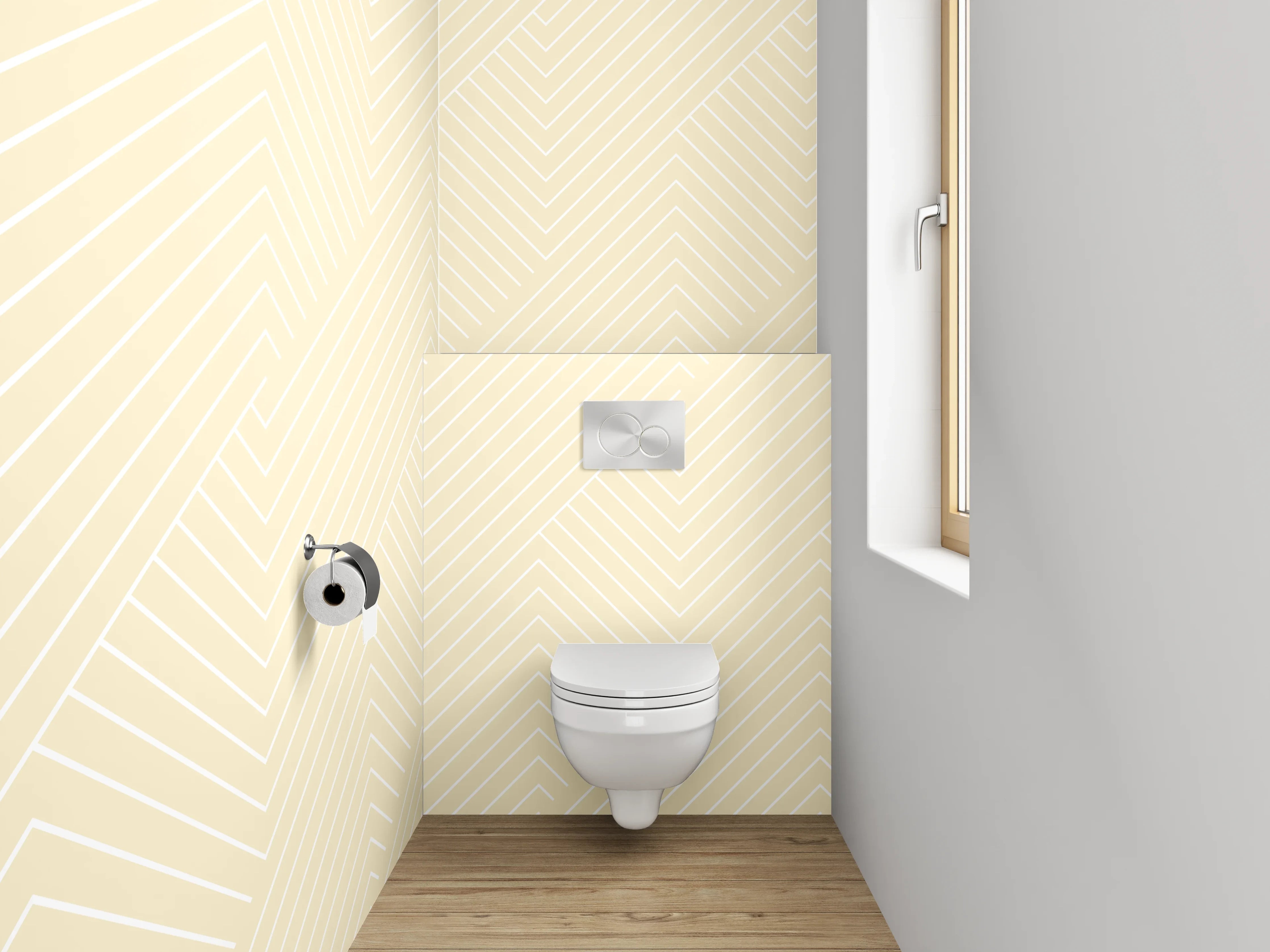 WC-Rückwand - Beige Chevron Muster Elegant