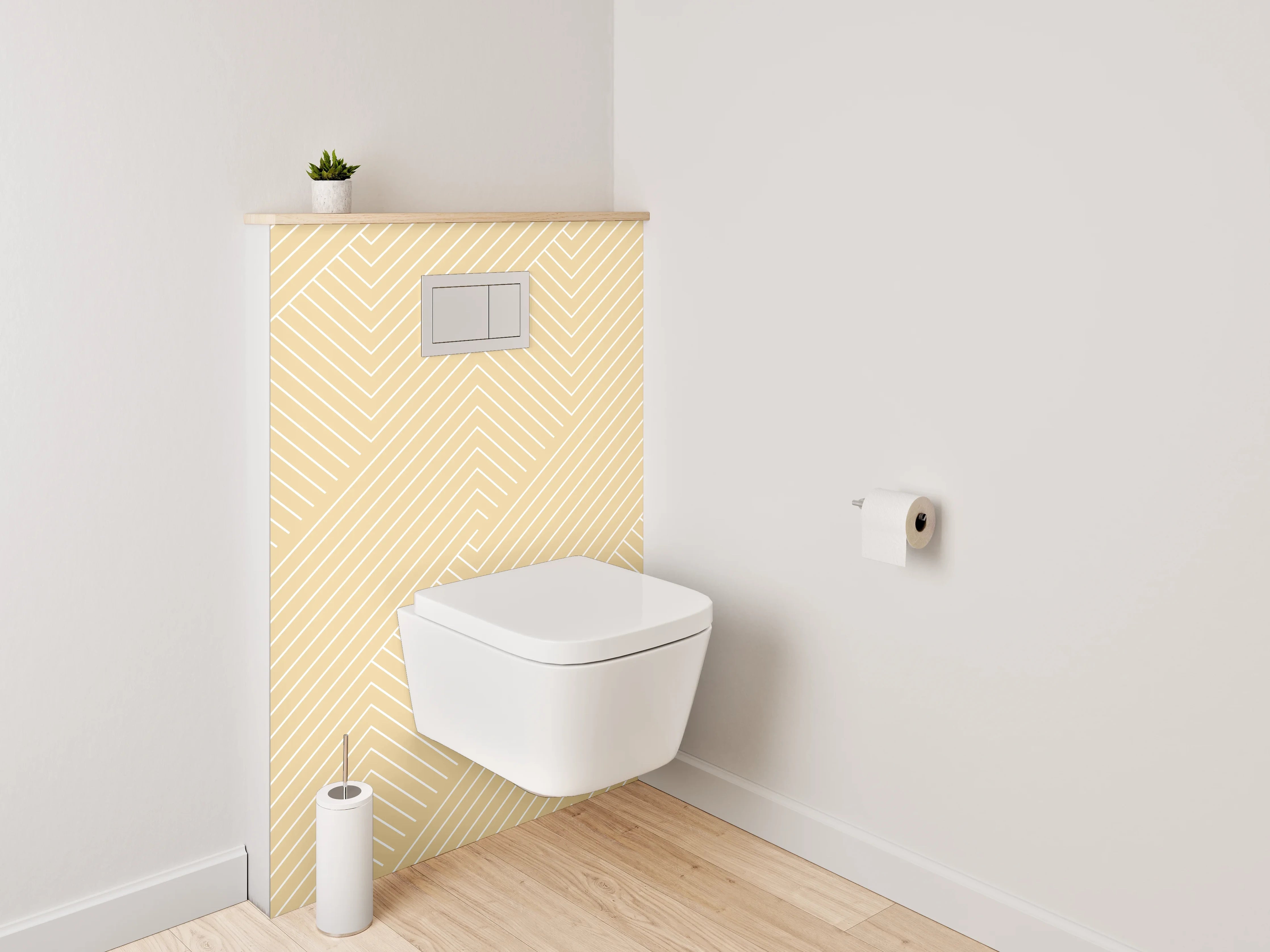 WC-Rückwand - Beige Chevron Muster Tapete
