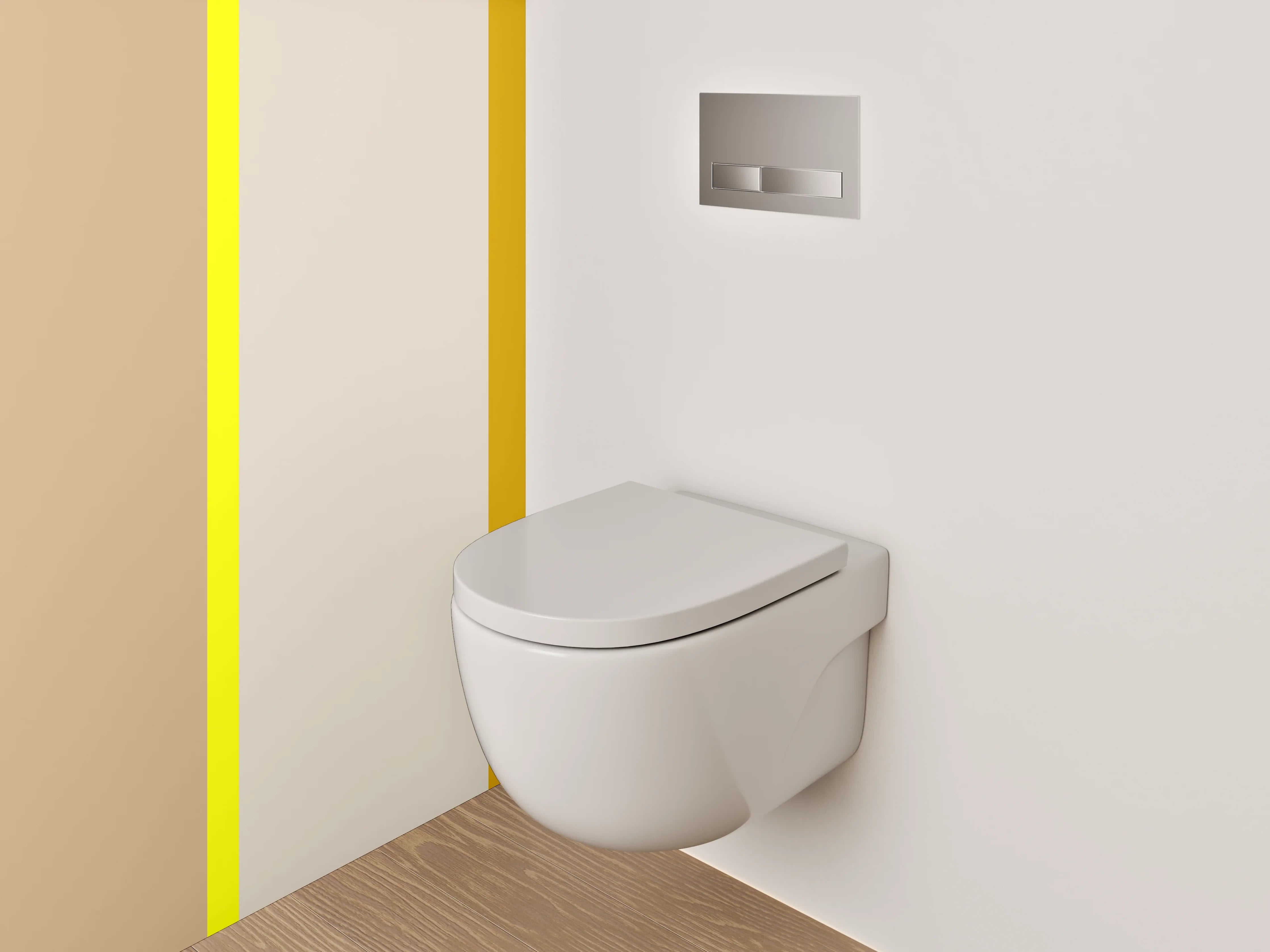 WC-Rückwand - Beige Gelb Braun Streifen Design