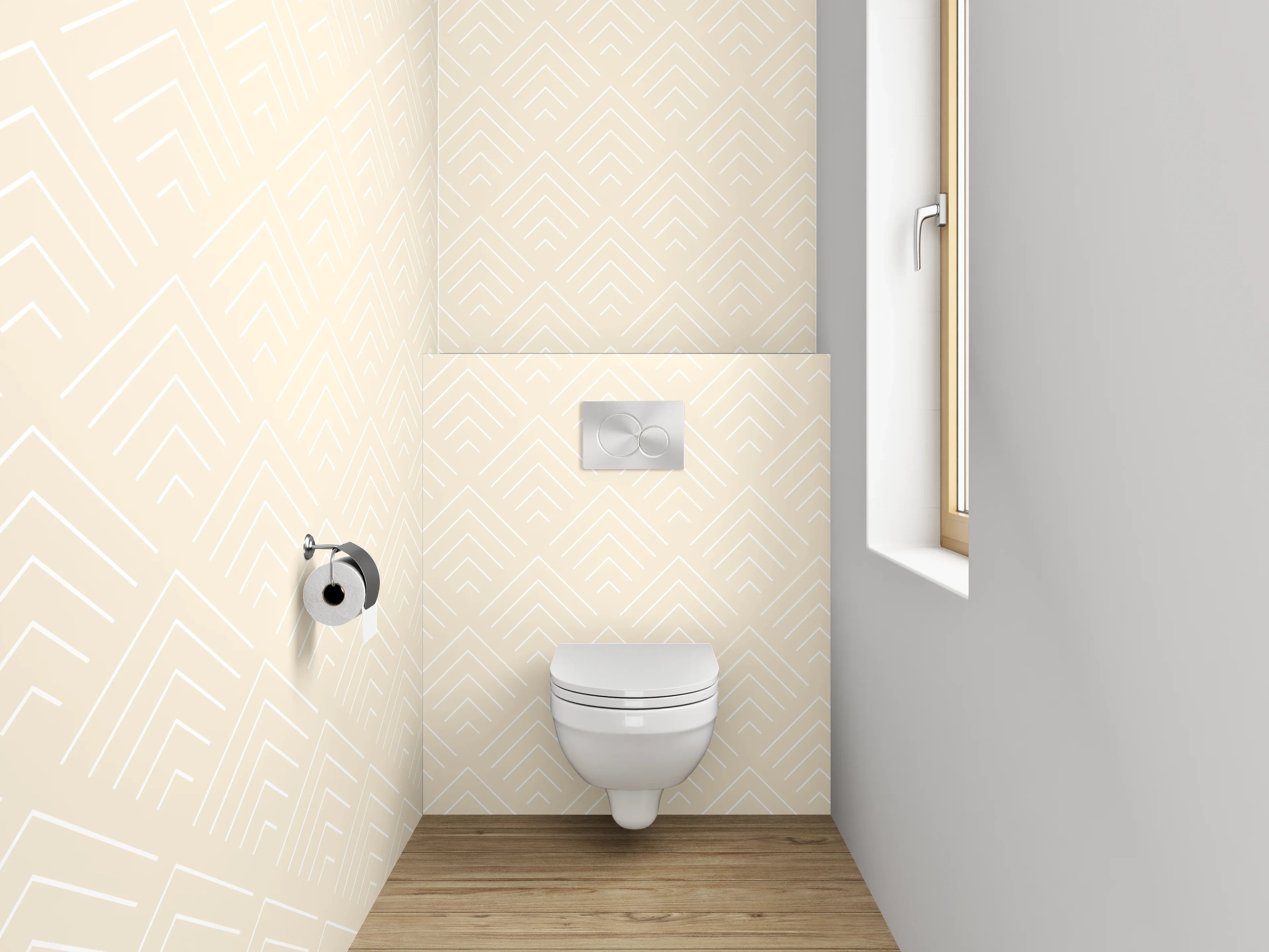WC-Rückwand - Beige Geometrisches Muster Tapete