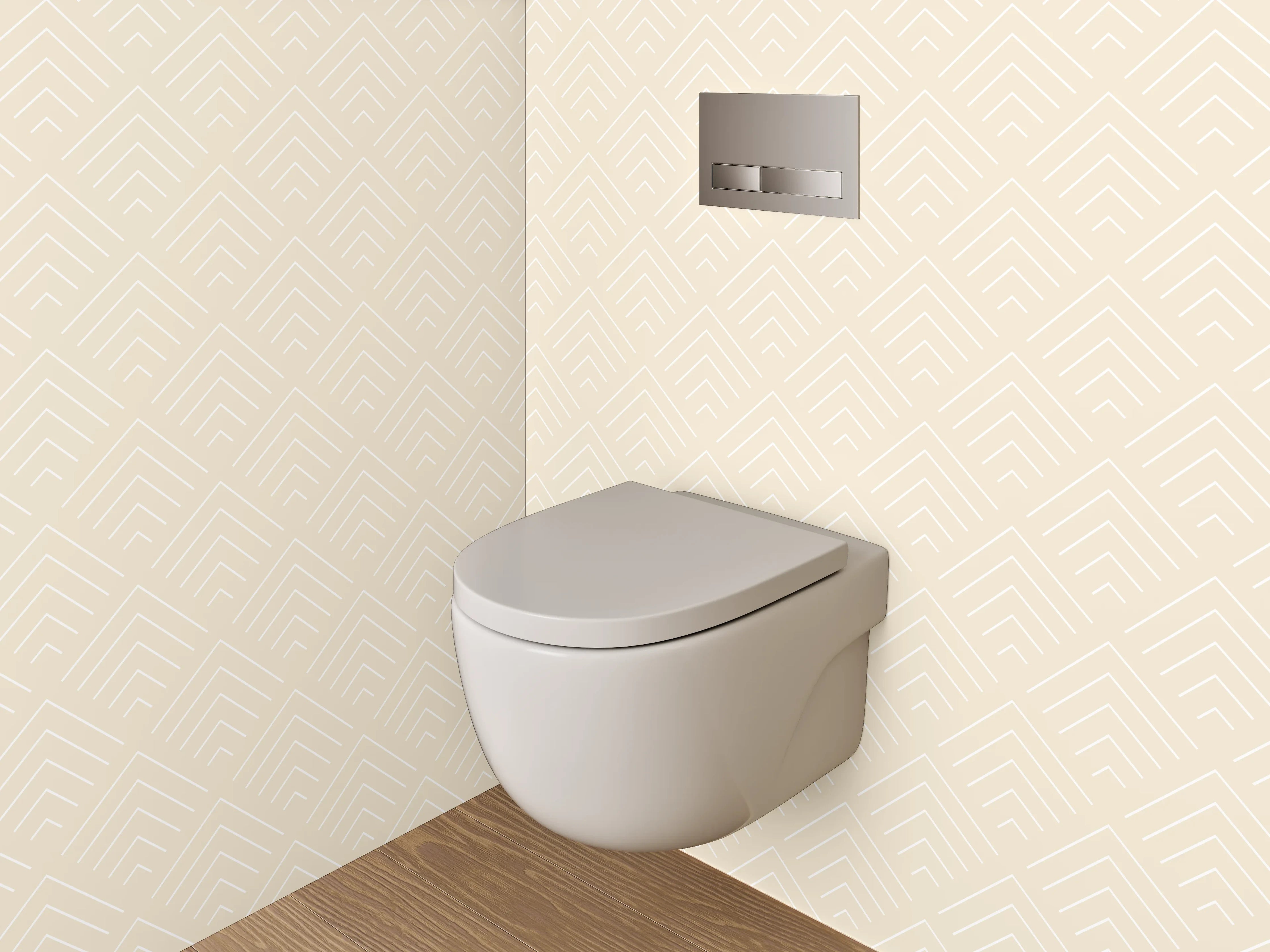 WC-Rückwand - Beige Geometrisches Muster Tapete