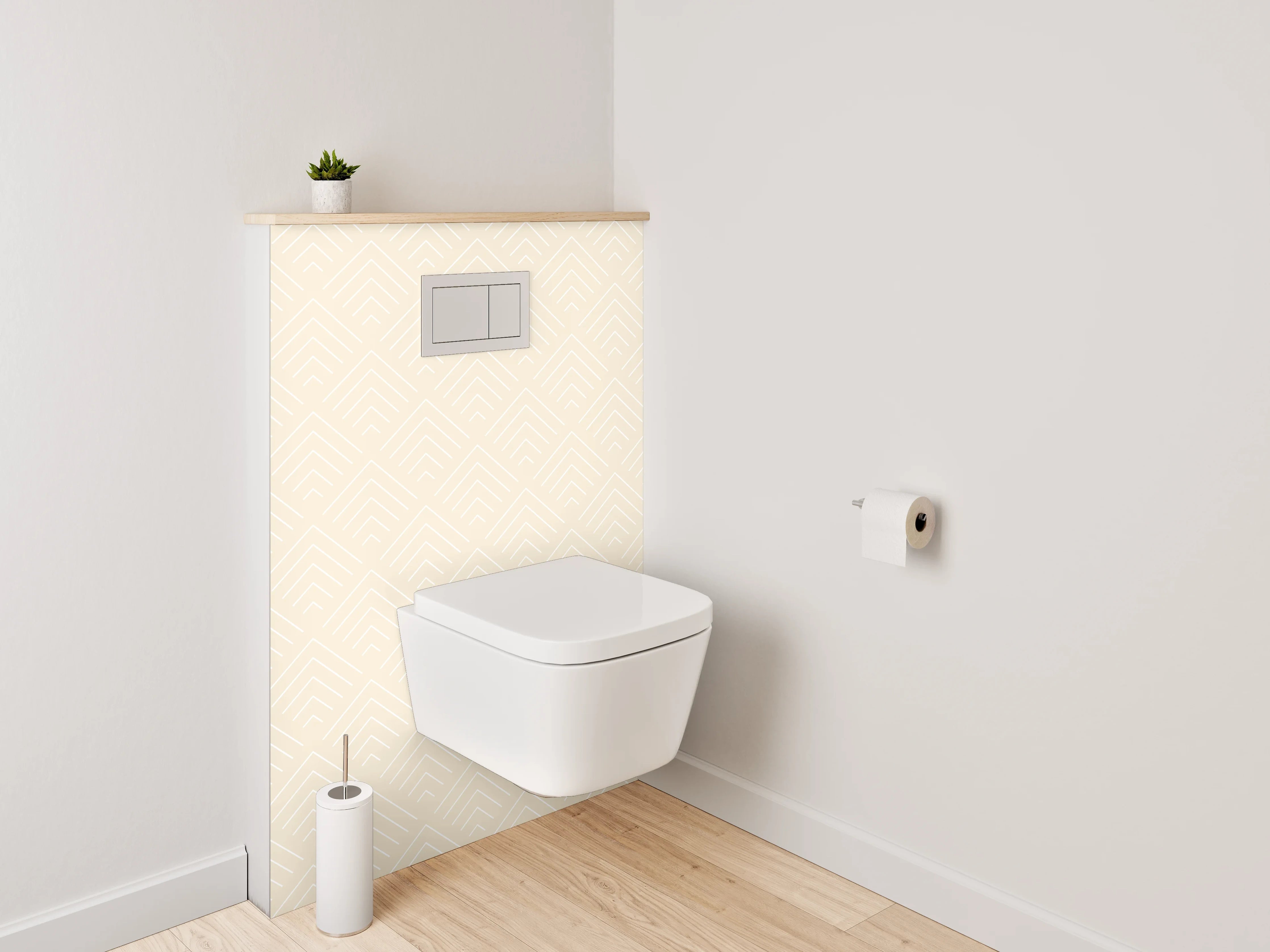 WC-Rückwand - Beige Geometrisches Muster Tapete
