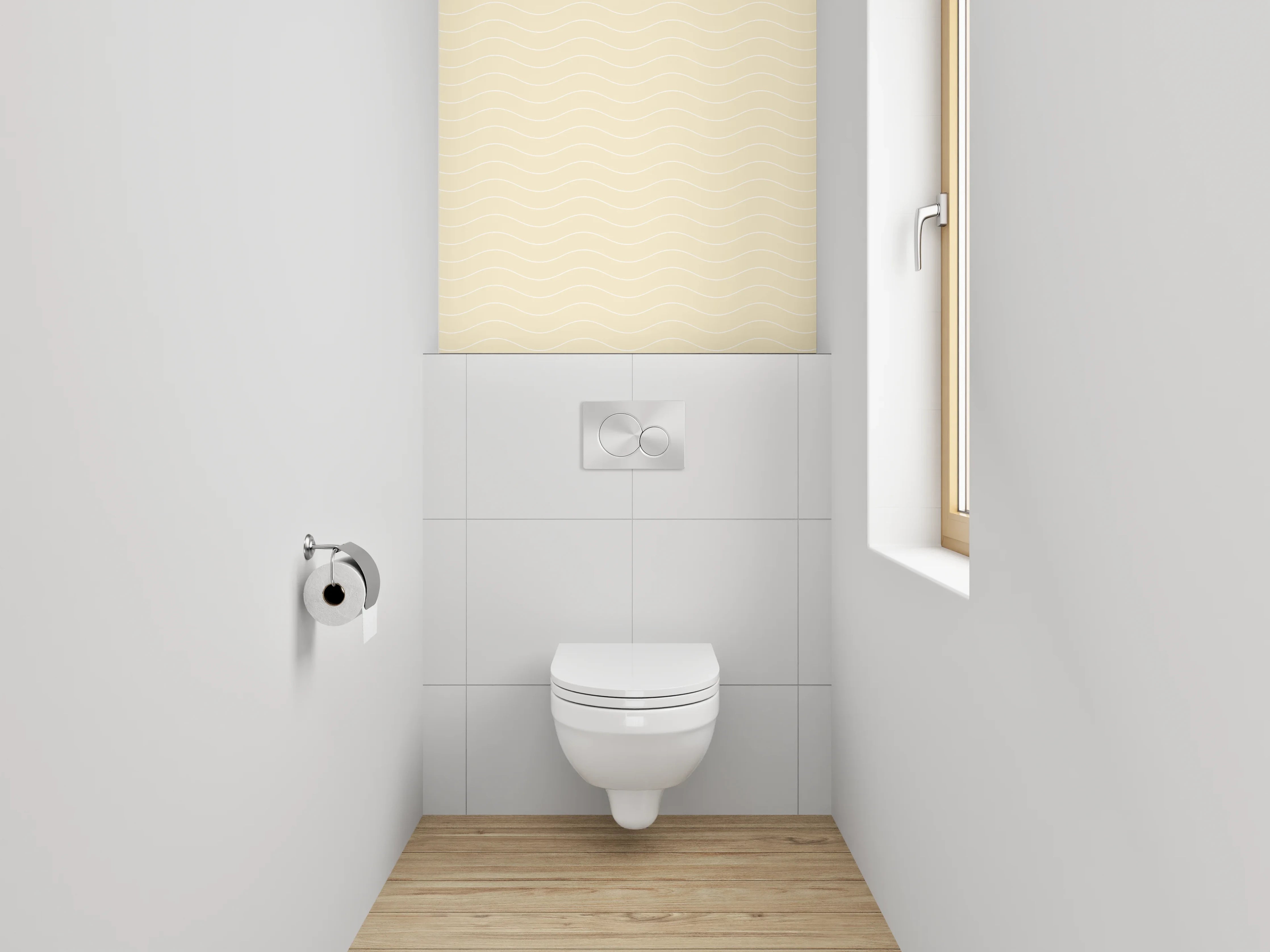 WC-Rückwand - Beige Hintergrund mit feinen Wellenstrukturen