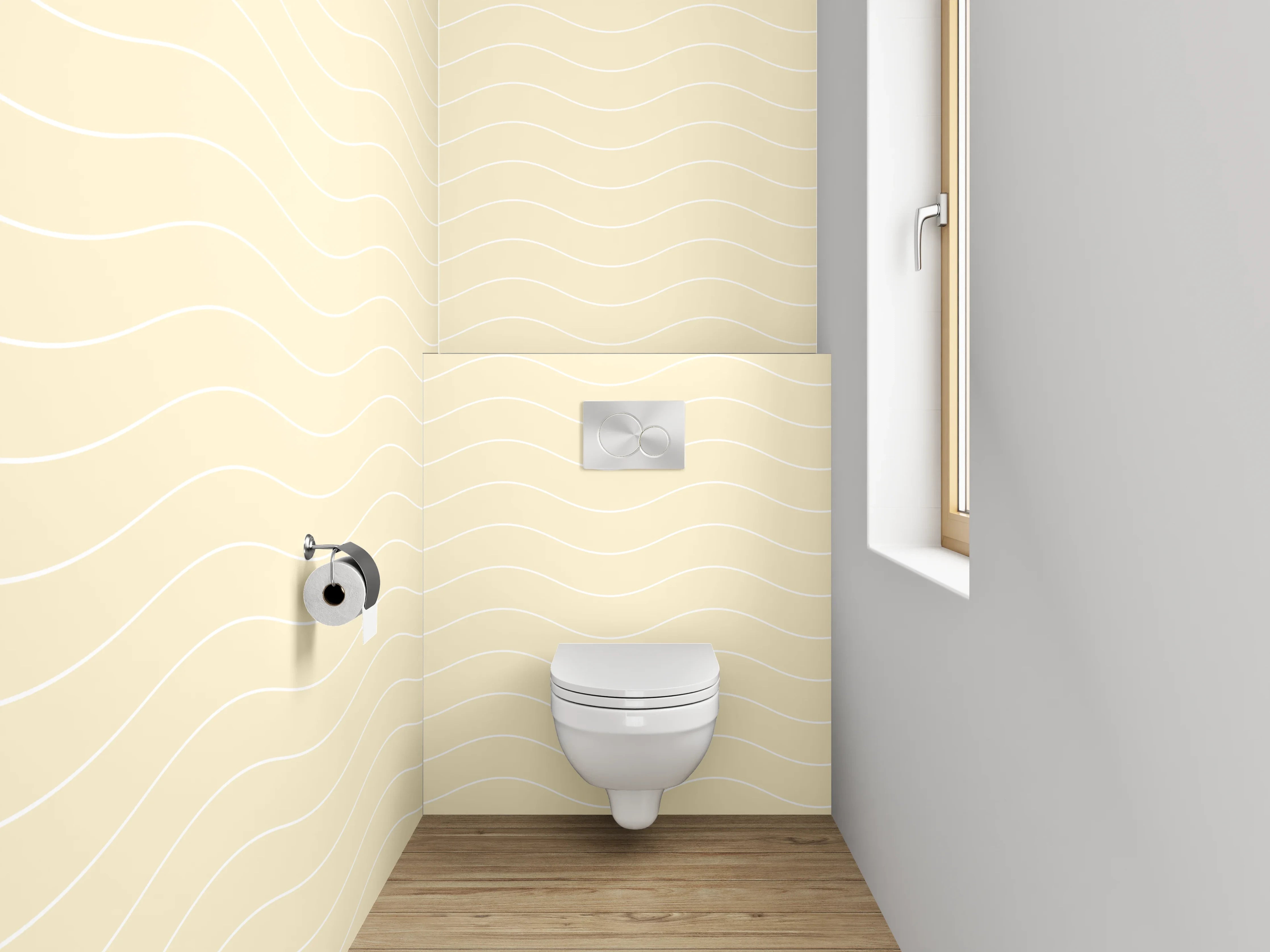 WC-Rückwand - Beige Hintergrund mit feinen Wellenstrukturen