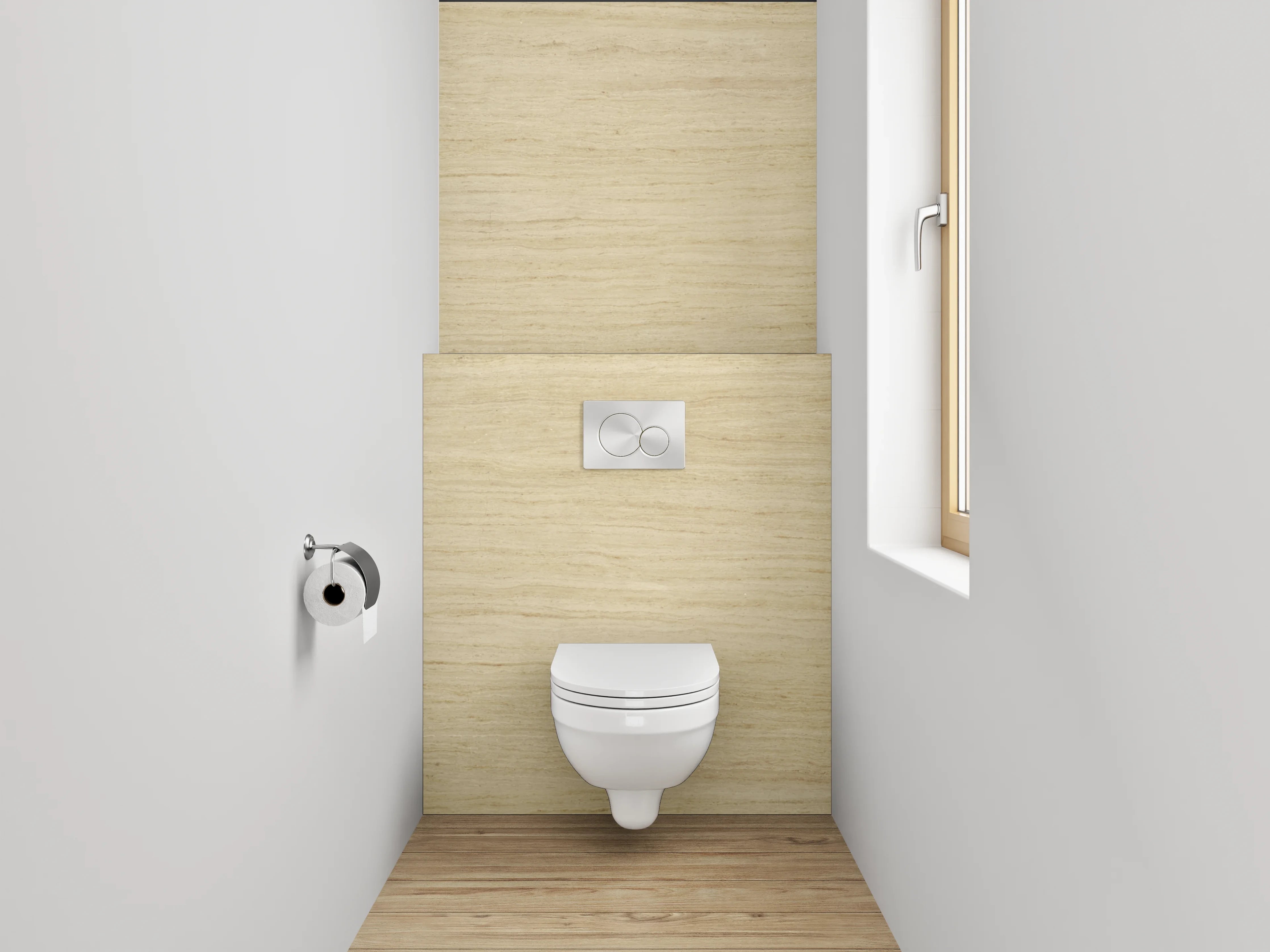 WC-Rückwand - Beige Holzoptik Fliese