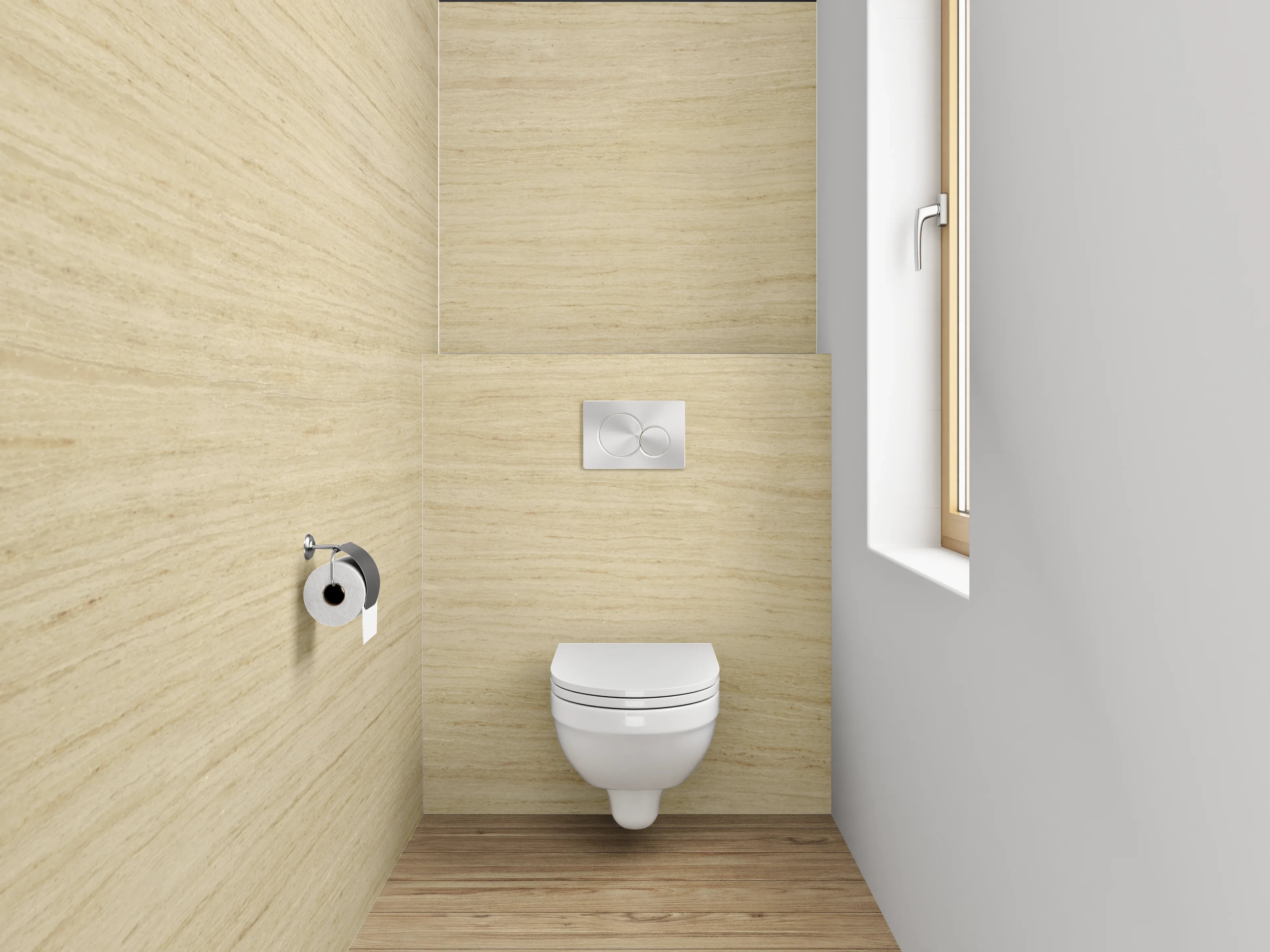 WC-Rückwand - Beige Holzoptik Fliese