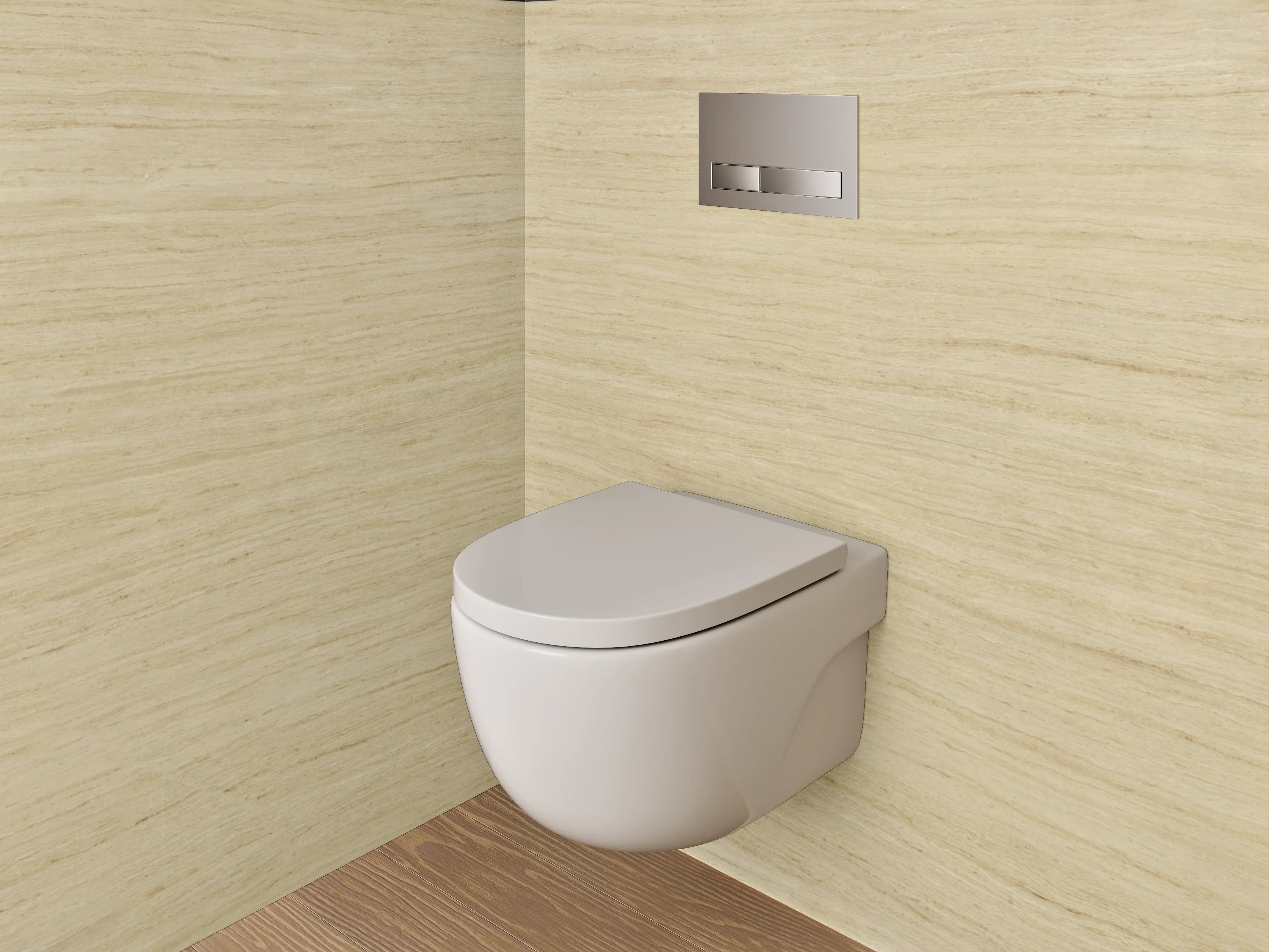 WC-Rückwand - Beige Holzoptik Fliese