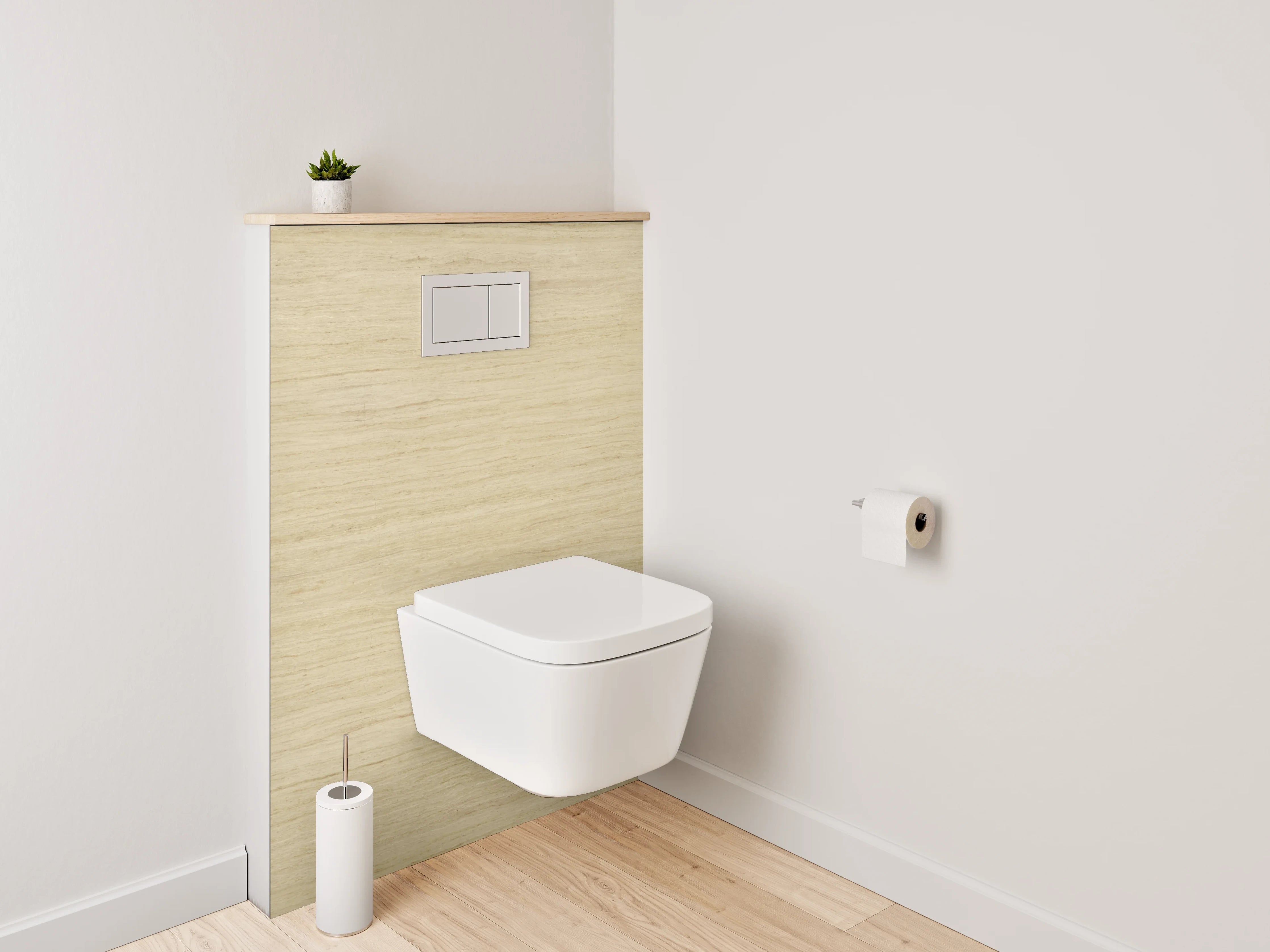 WC-Rückwand - Beige Holzoptik Fliese