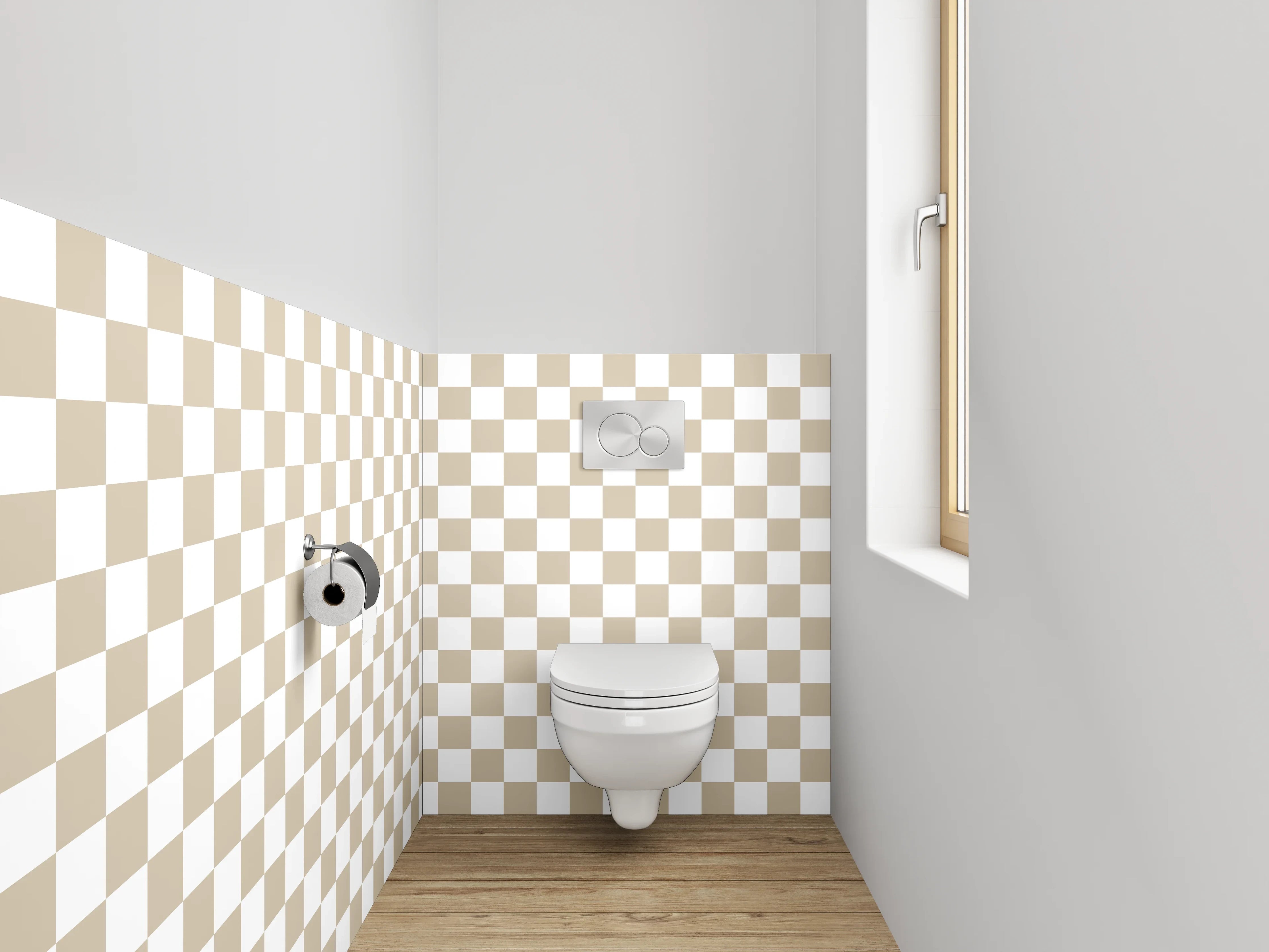 WC-Rückwand - Beige Kachelmuster Fliesenoptik