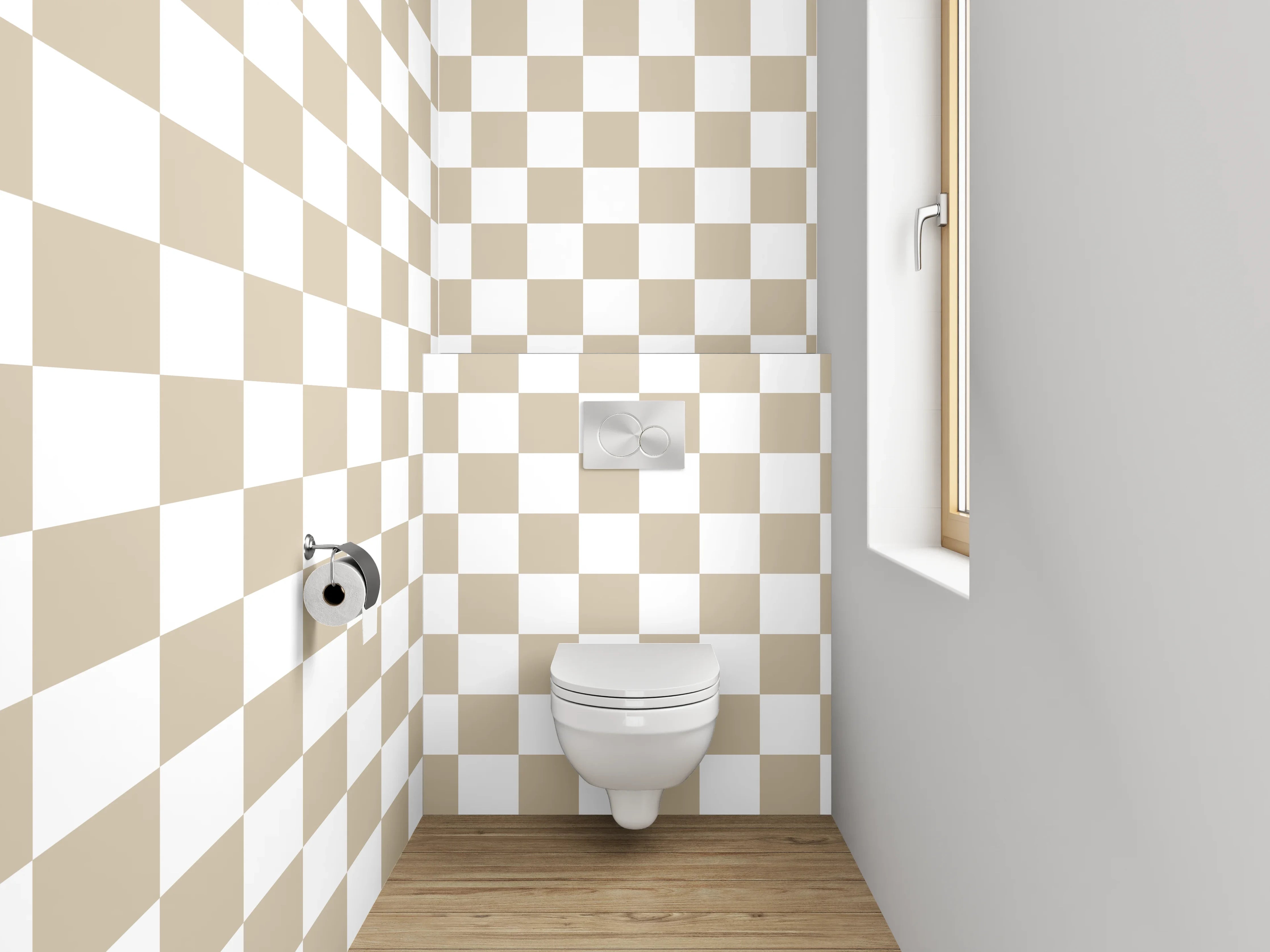 WC-Rückwand - Beige Kachelmuster Fliesenoptik