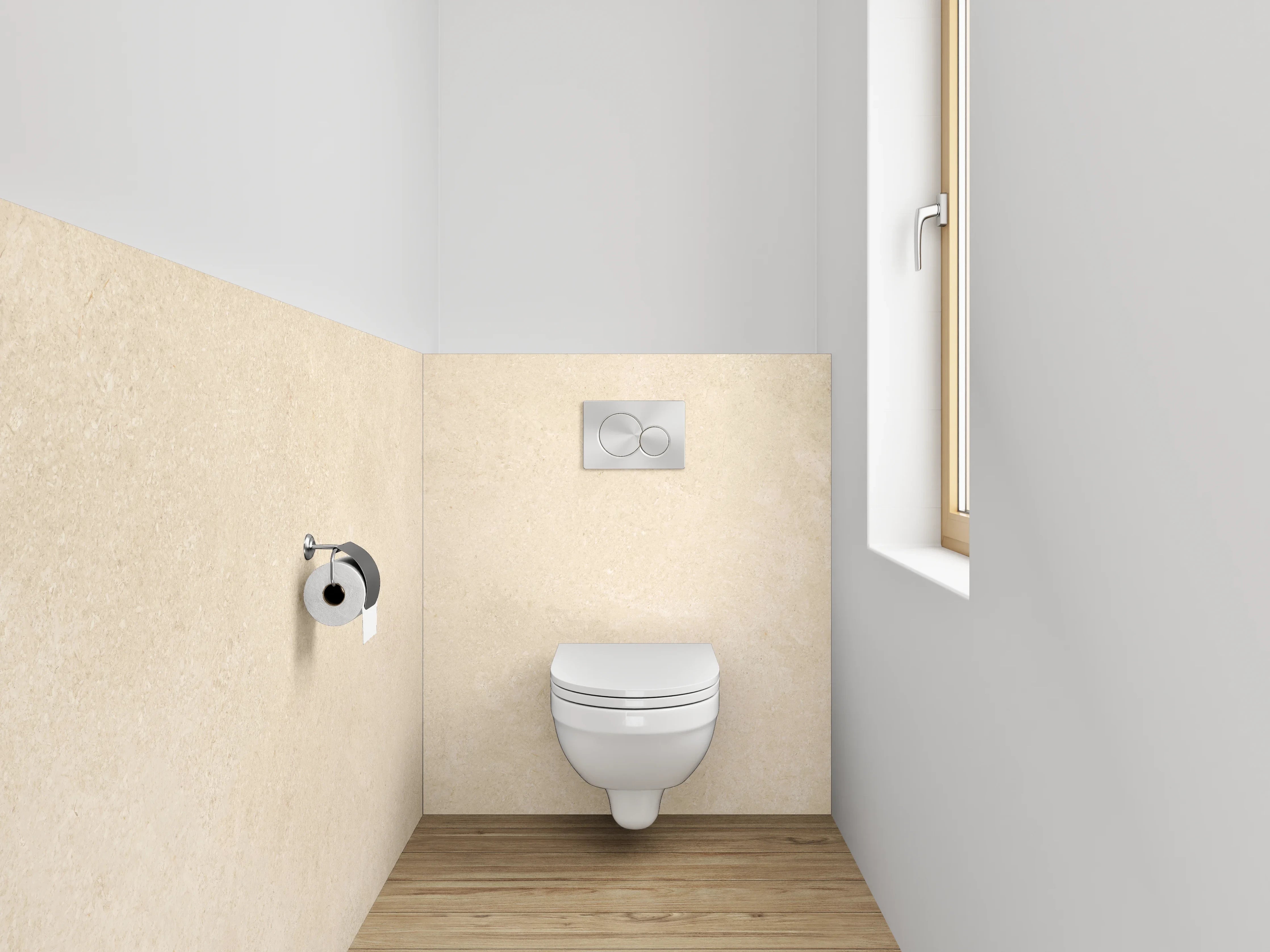 WC-Rückwand - Beige Kalkstein-Fliese