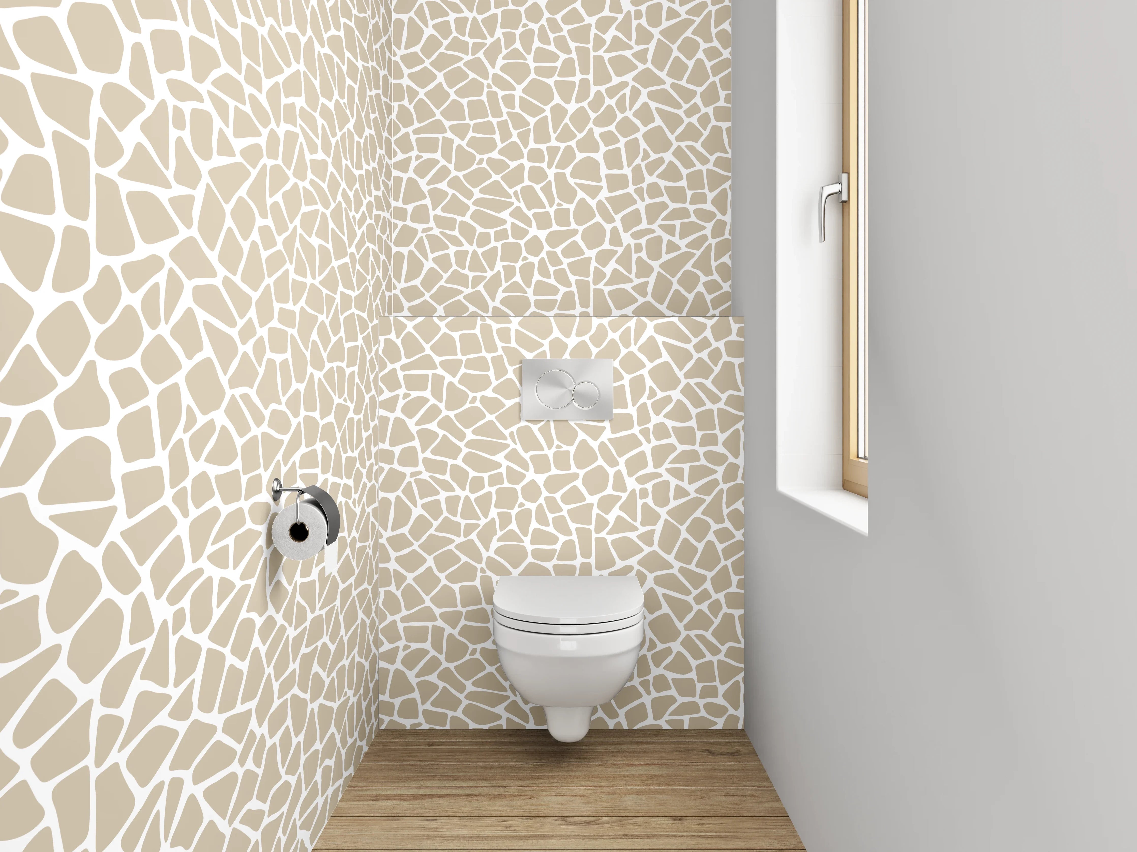 WC-Rückwand - Beige-Krakeledernachbildung mit feinen Rissen