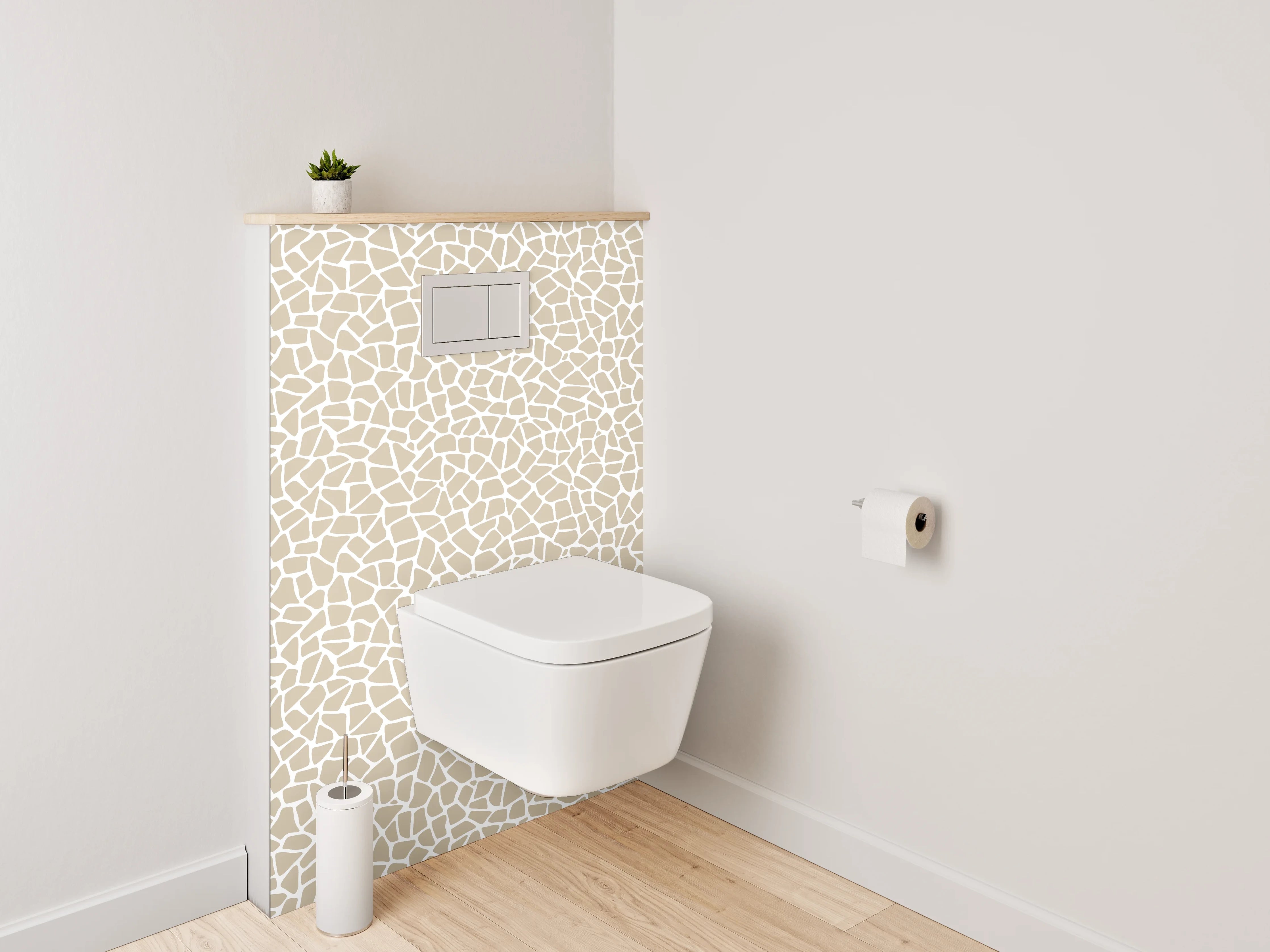 WC-Rückwand - Beige-Krakeledernachbildung mit feinen Rissen