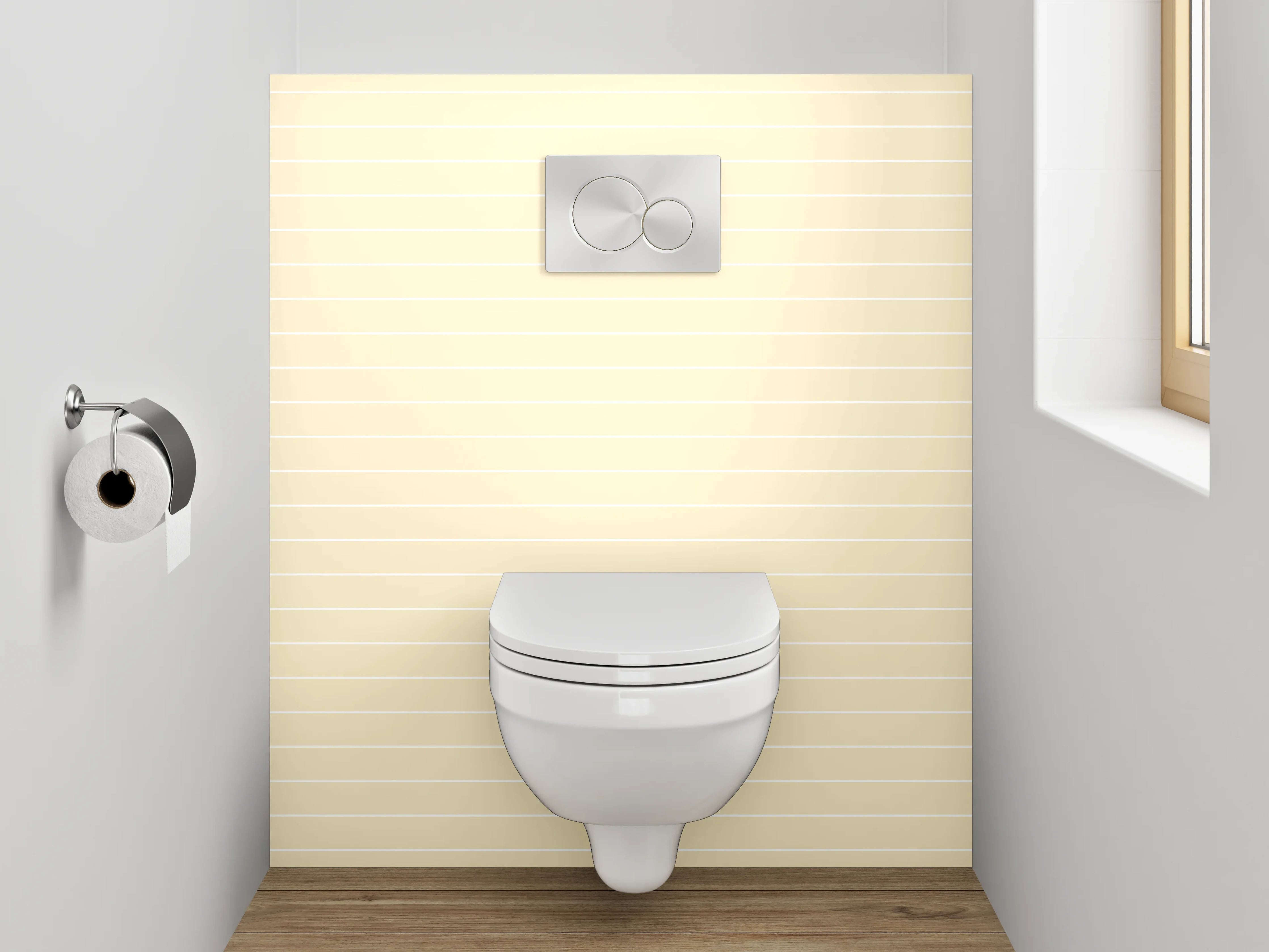 WC-Rückwand - Beige Linienmuster Minimalistisch