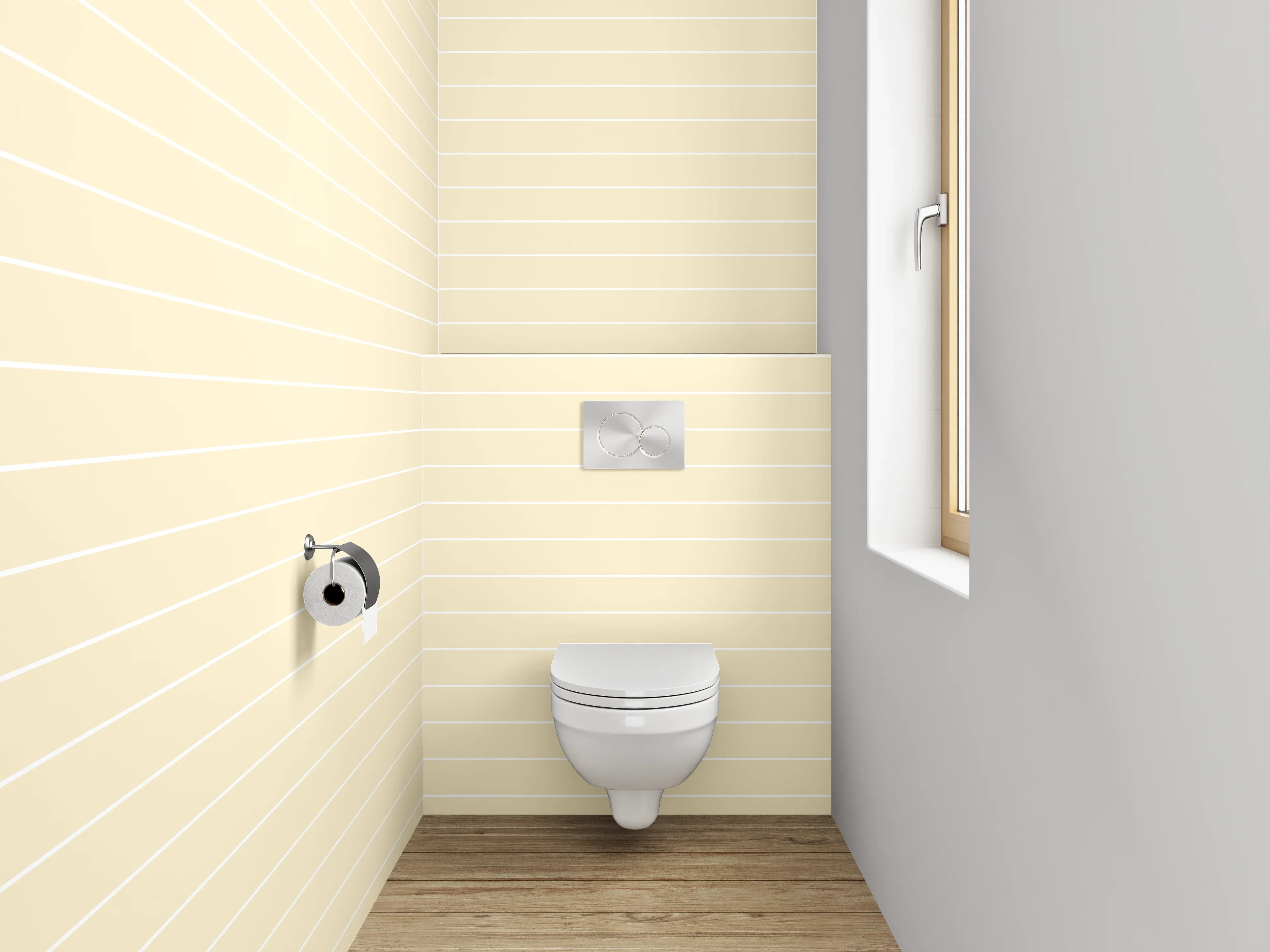 WC-Rückwand - Beige Linienmuster Minimalistisch