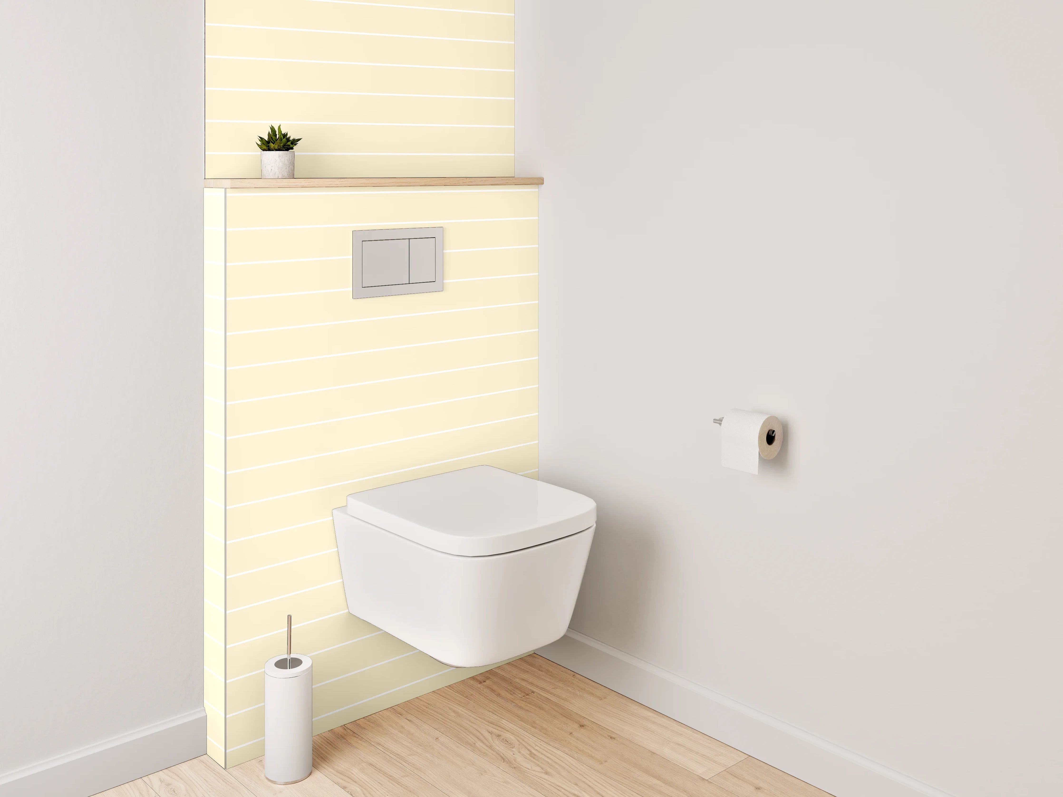 WC-Rückwand - Beige Linienmuster Minimalistisch