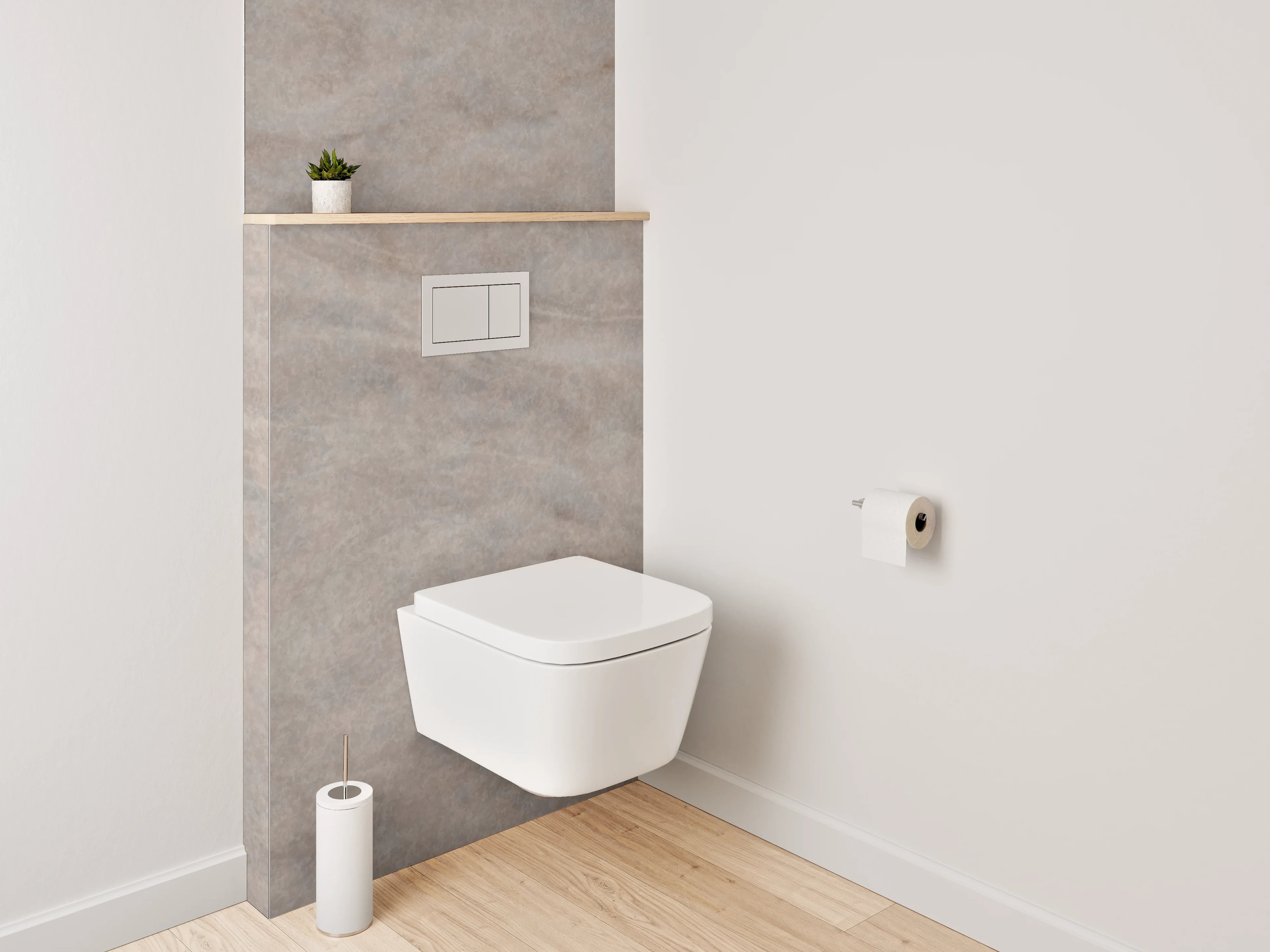 WC-Rückwand - Beige Marmor-Textur mit feiner Struktur