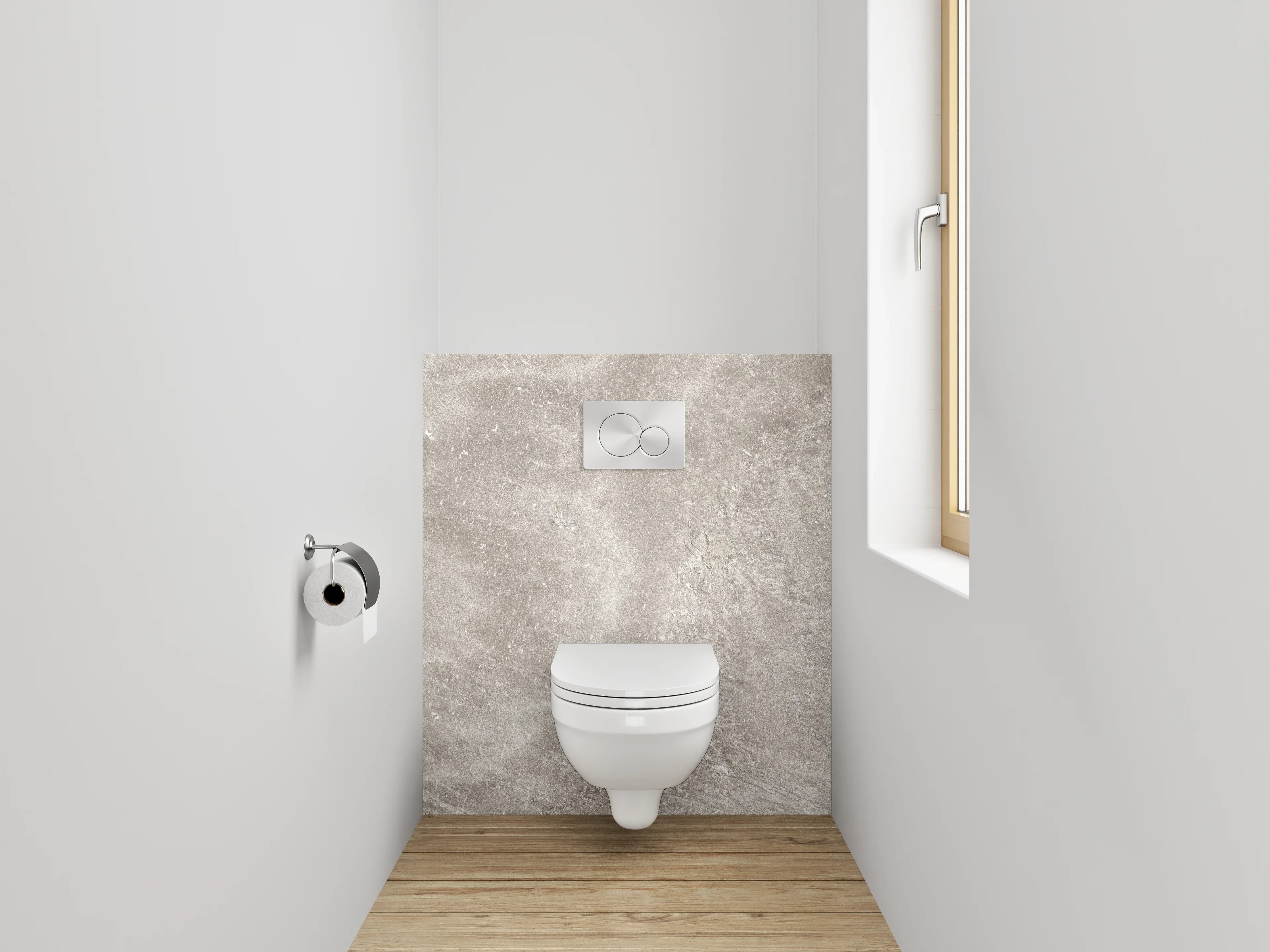 WC-Rückwand - Beige Marmor-Textur mit grauen Nuancen