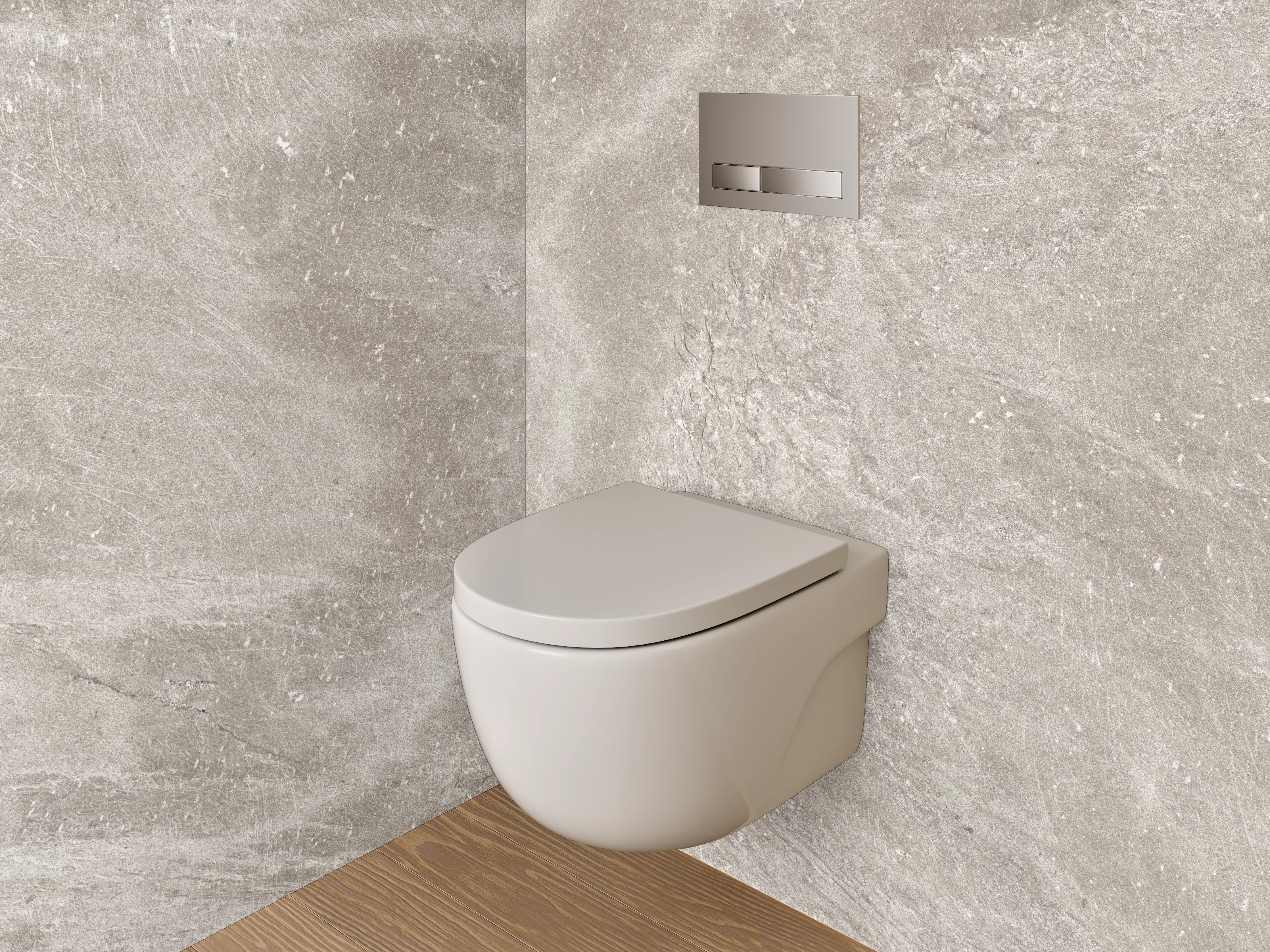 WC-Rückwand - Beige Marmor-Textur mit grauen Nuancen