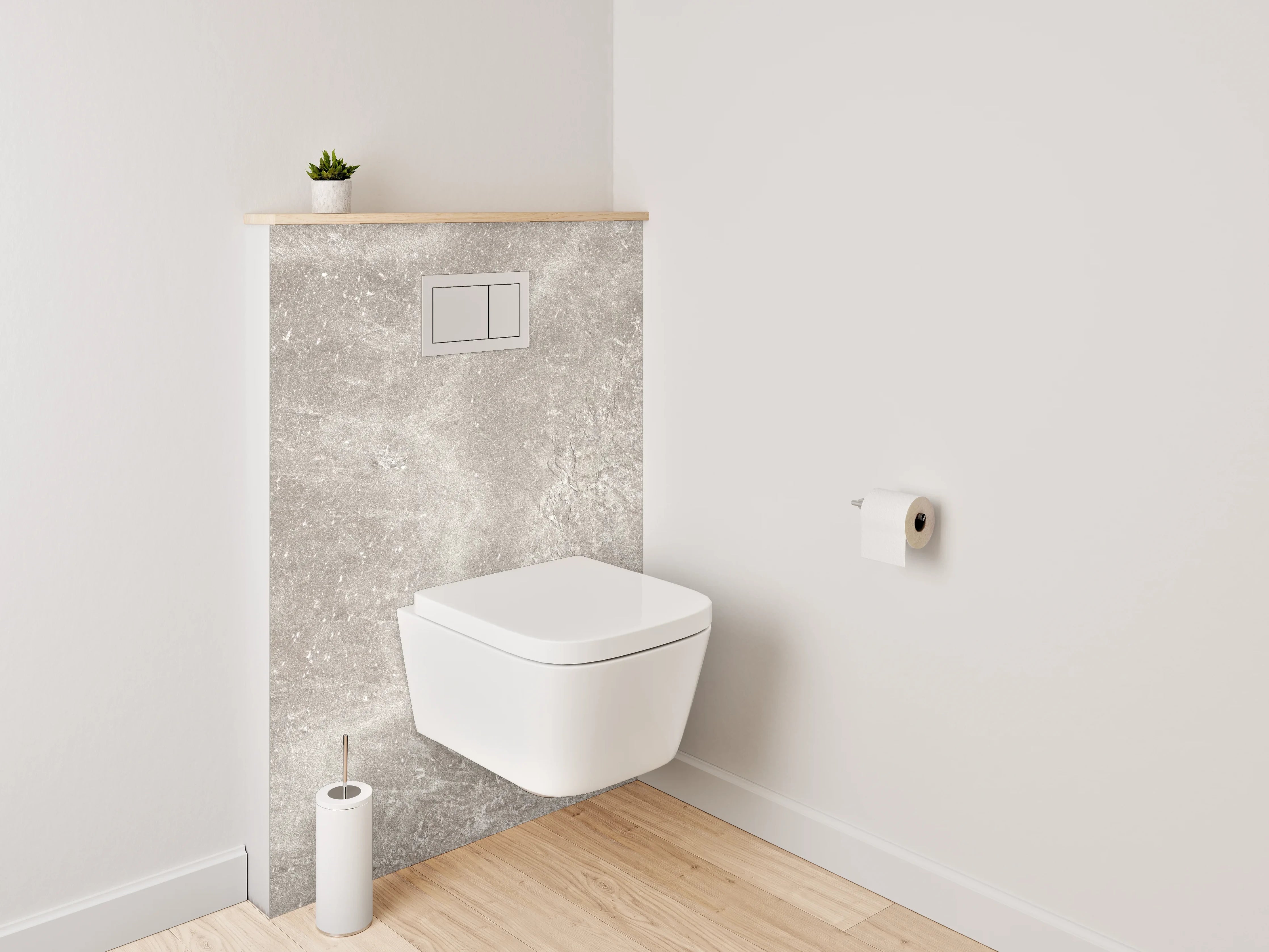 WC-Rückwand - Beige Marmor-Textur mit grauen Nuancen