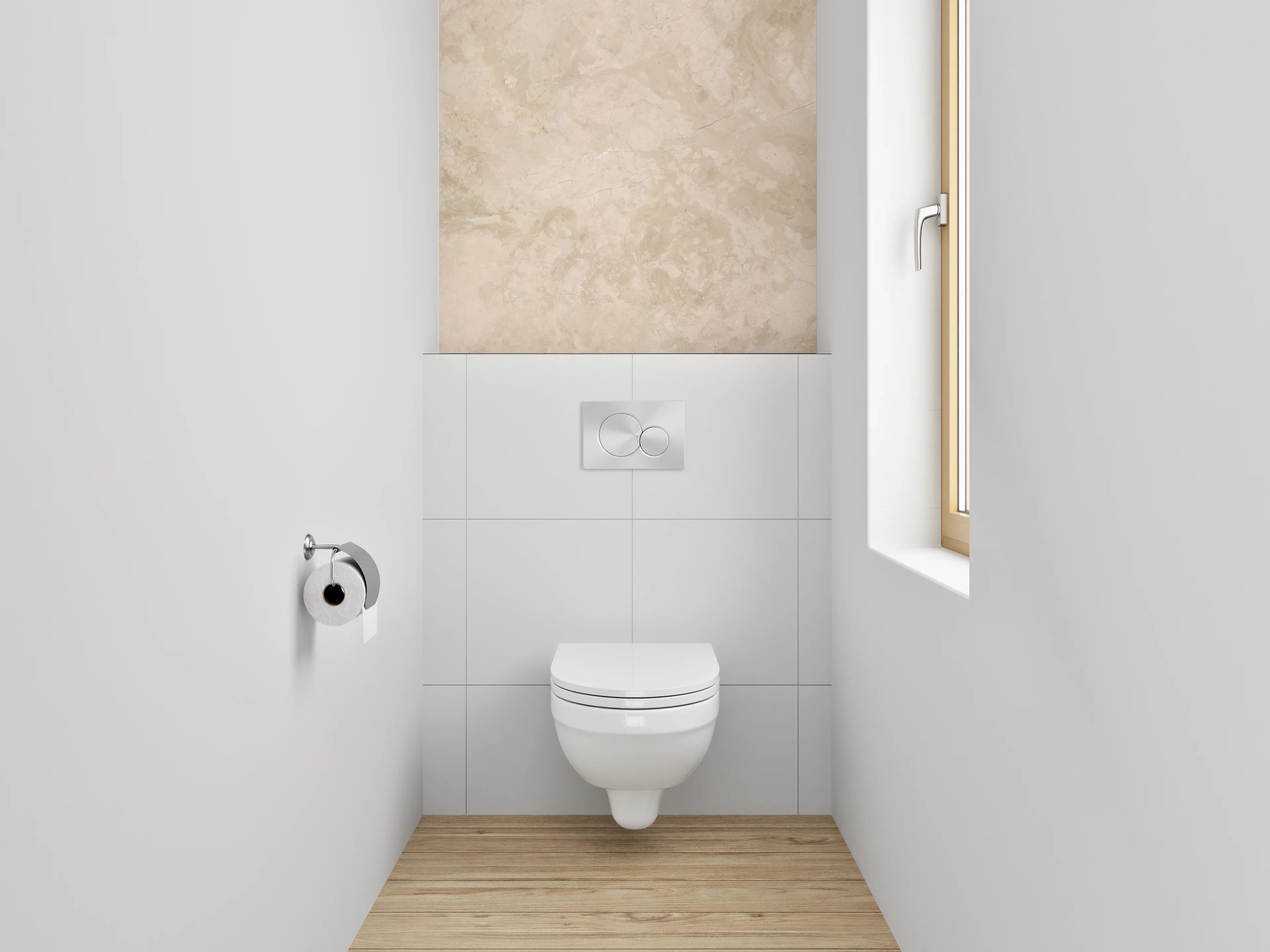 WC-Rückwand - Beige Marmoroptik Eleganz