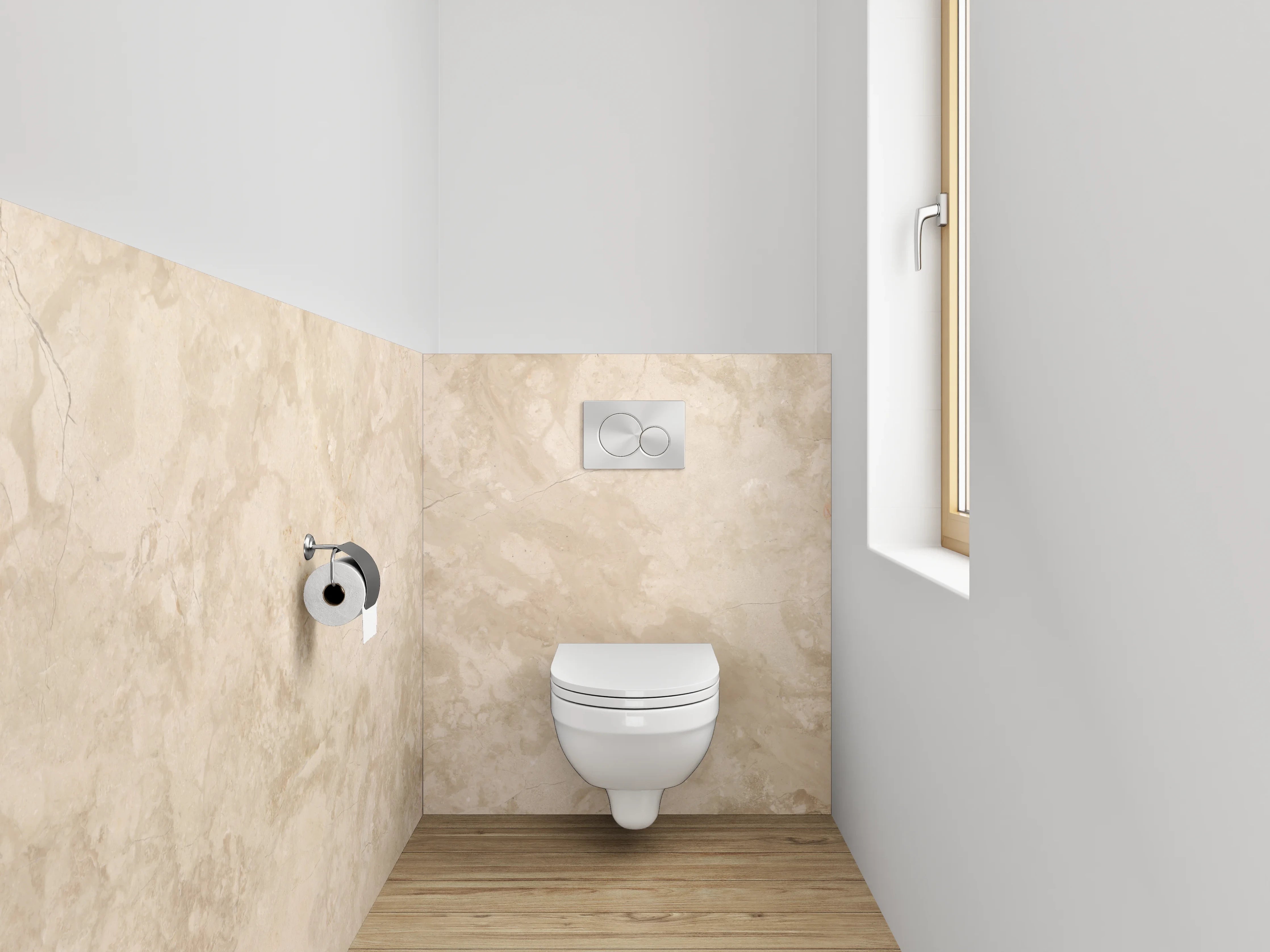 WC-Rückwand - Beige Marmoroptik Eleganz