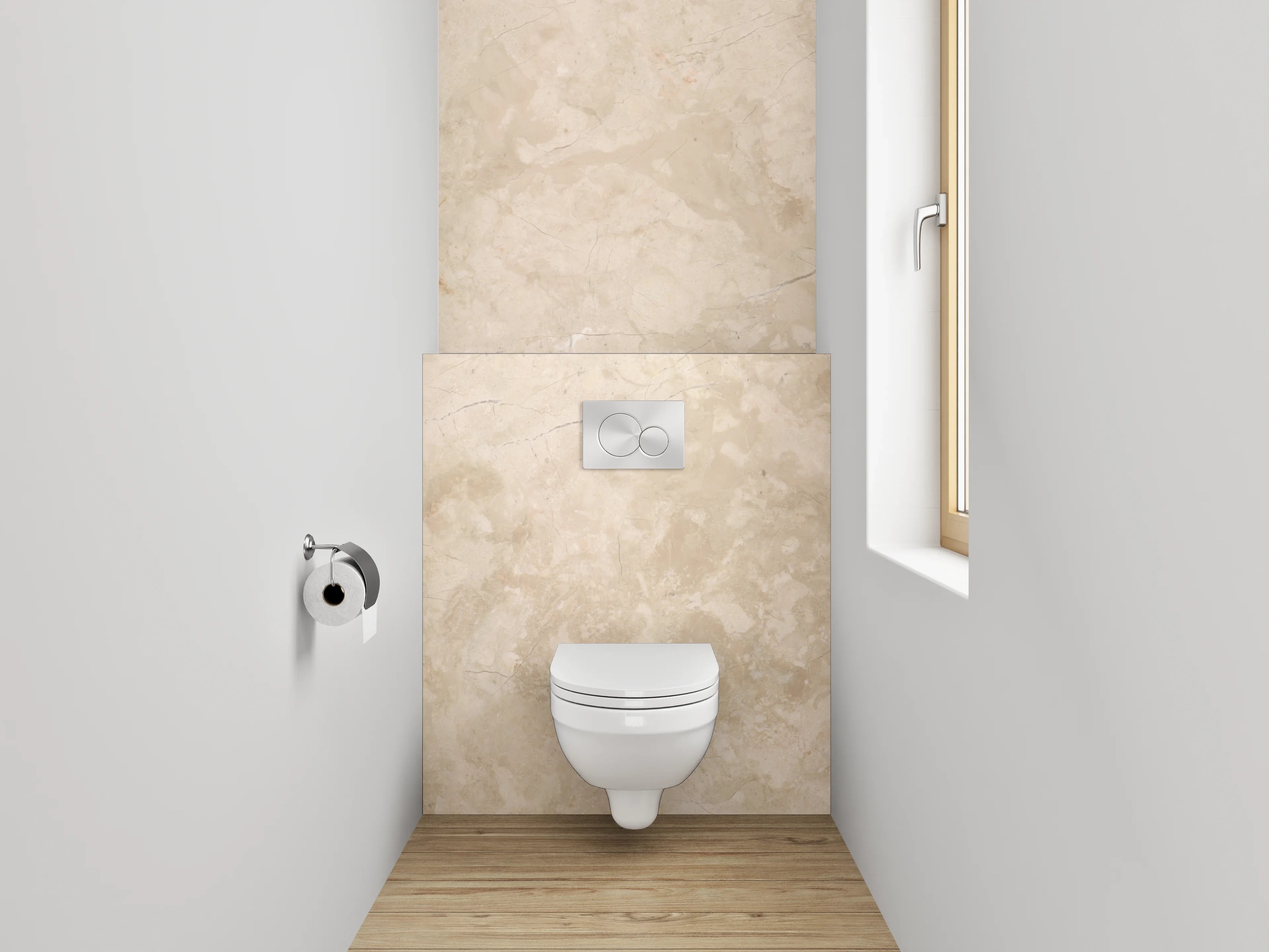 WC-Rückwand - Beige Marmoroptik Eleganz