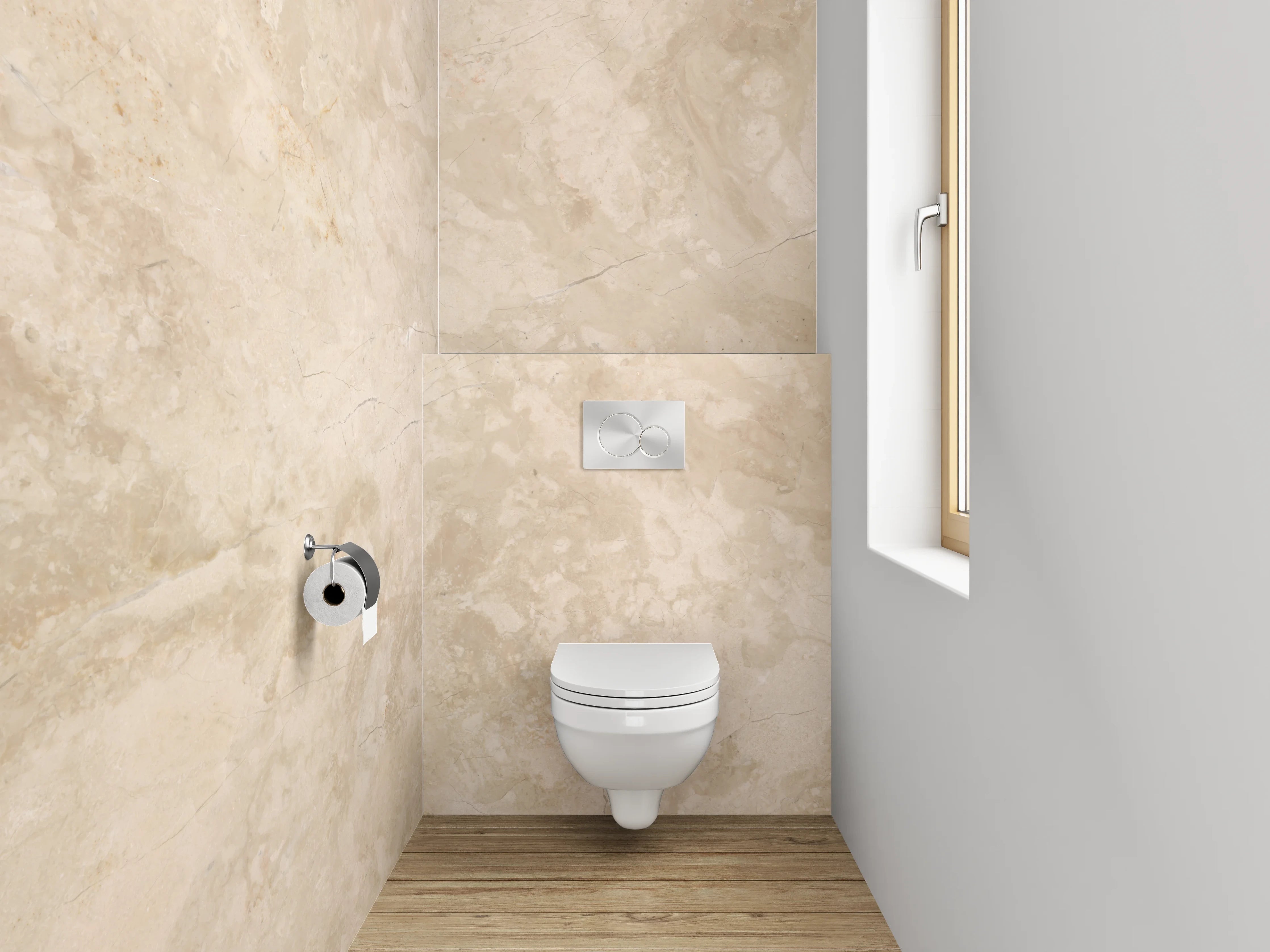 WC-Rückwand - Beige Marmoroptik Eleganz