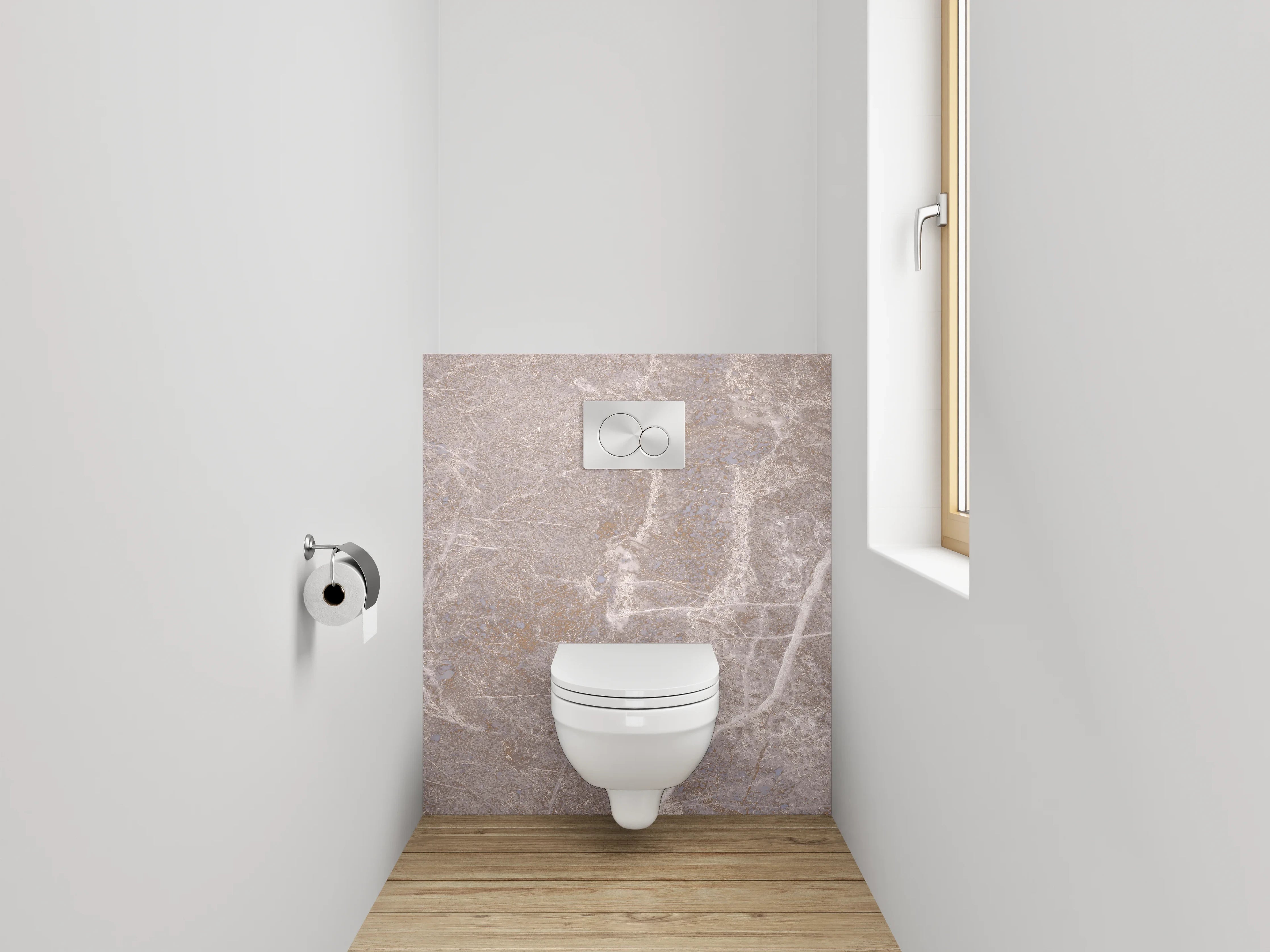 WC-Rückwand - Beige Marmoroptik Fliesenstruktur