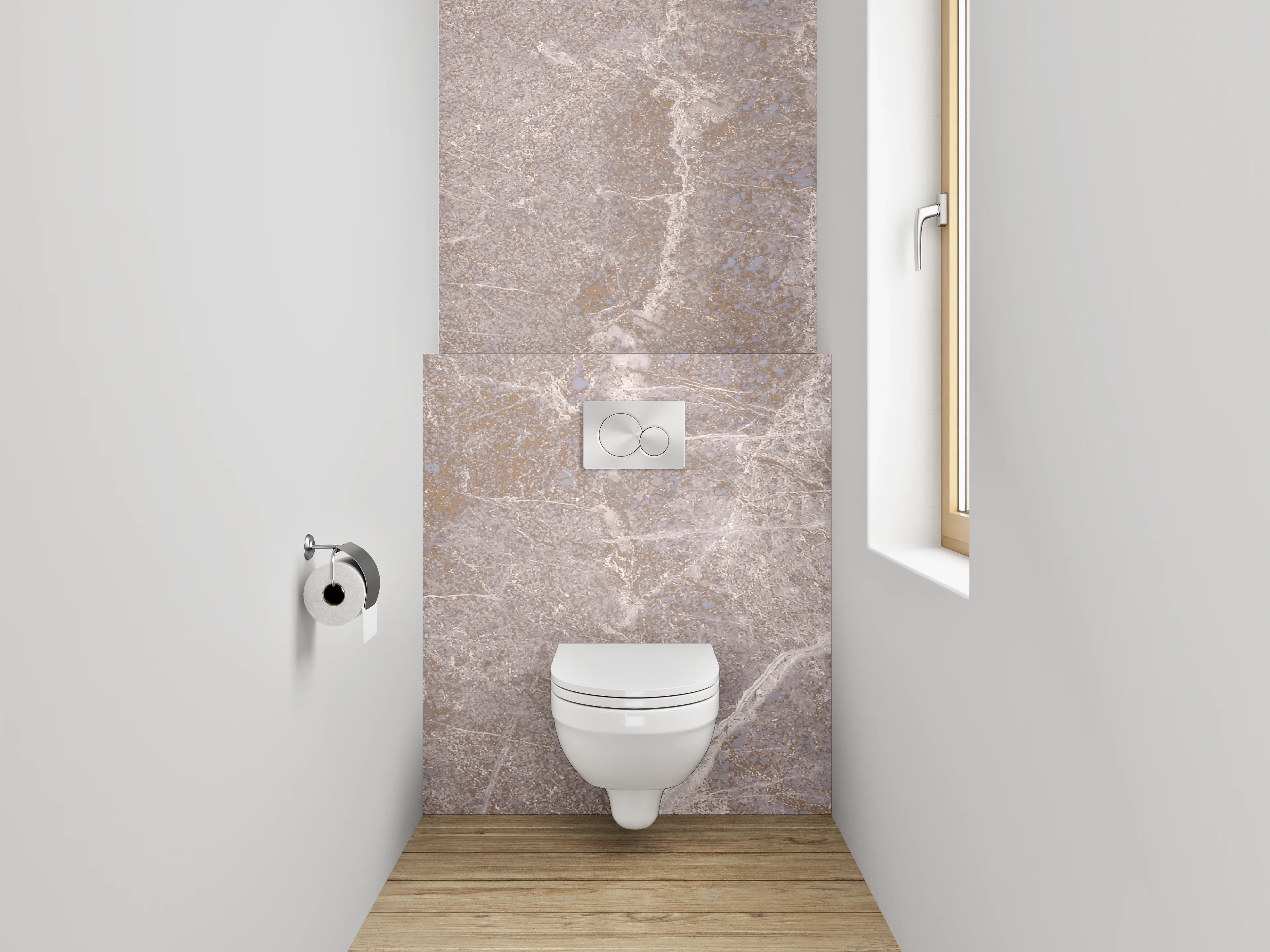 WC-Rückwand - Beige Marmoroptik Fliesenstruktur