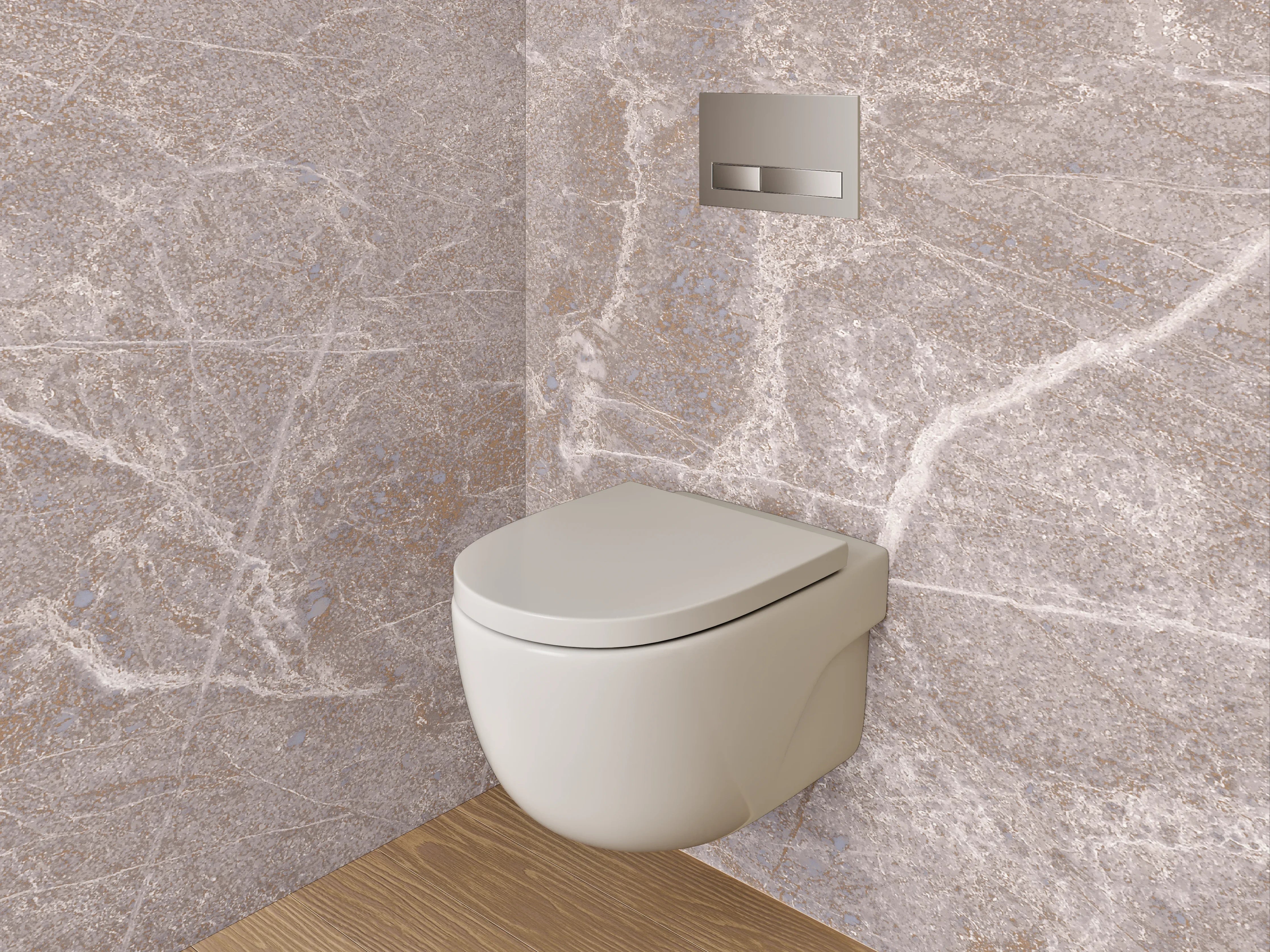 WC-Rückwand - Beige Marmoroptik Fliesenstruktur