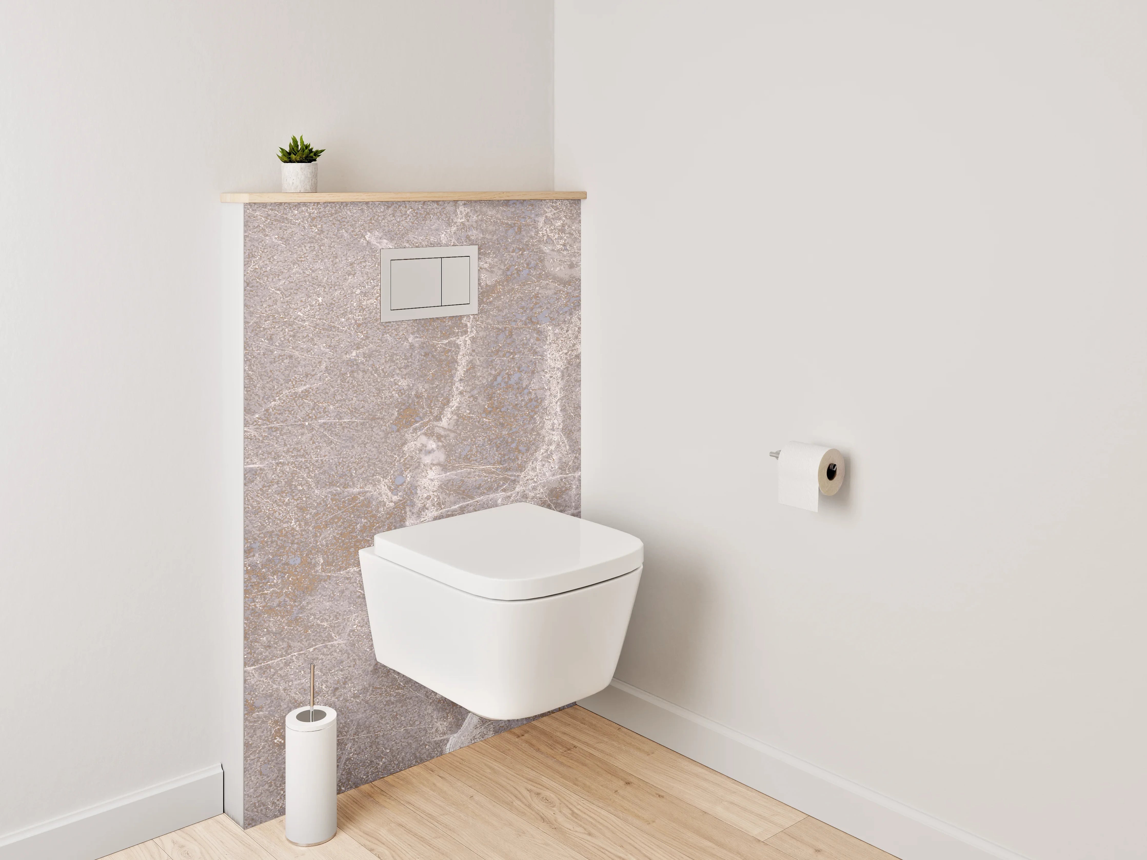 WC-Rückwand - Beige Marmoroptik Fliesenstruktur