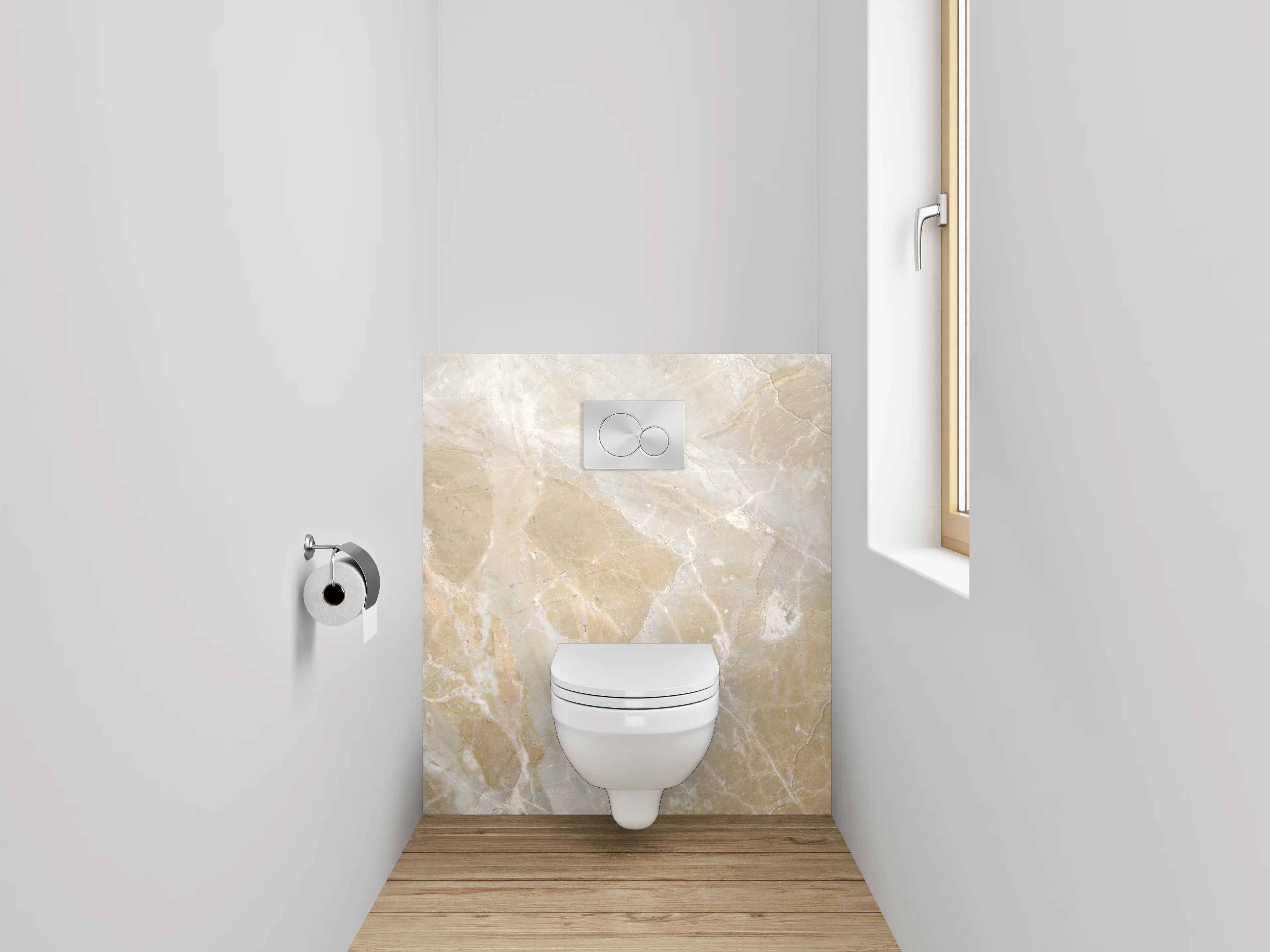 WC-Rückwand - Beige Marmoroptik Steinfliese