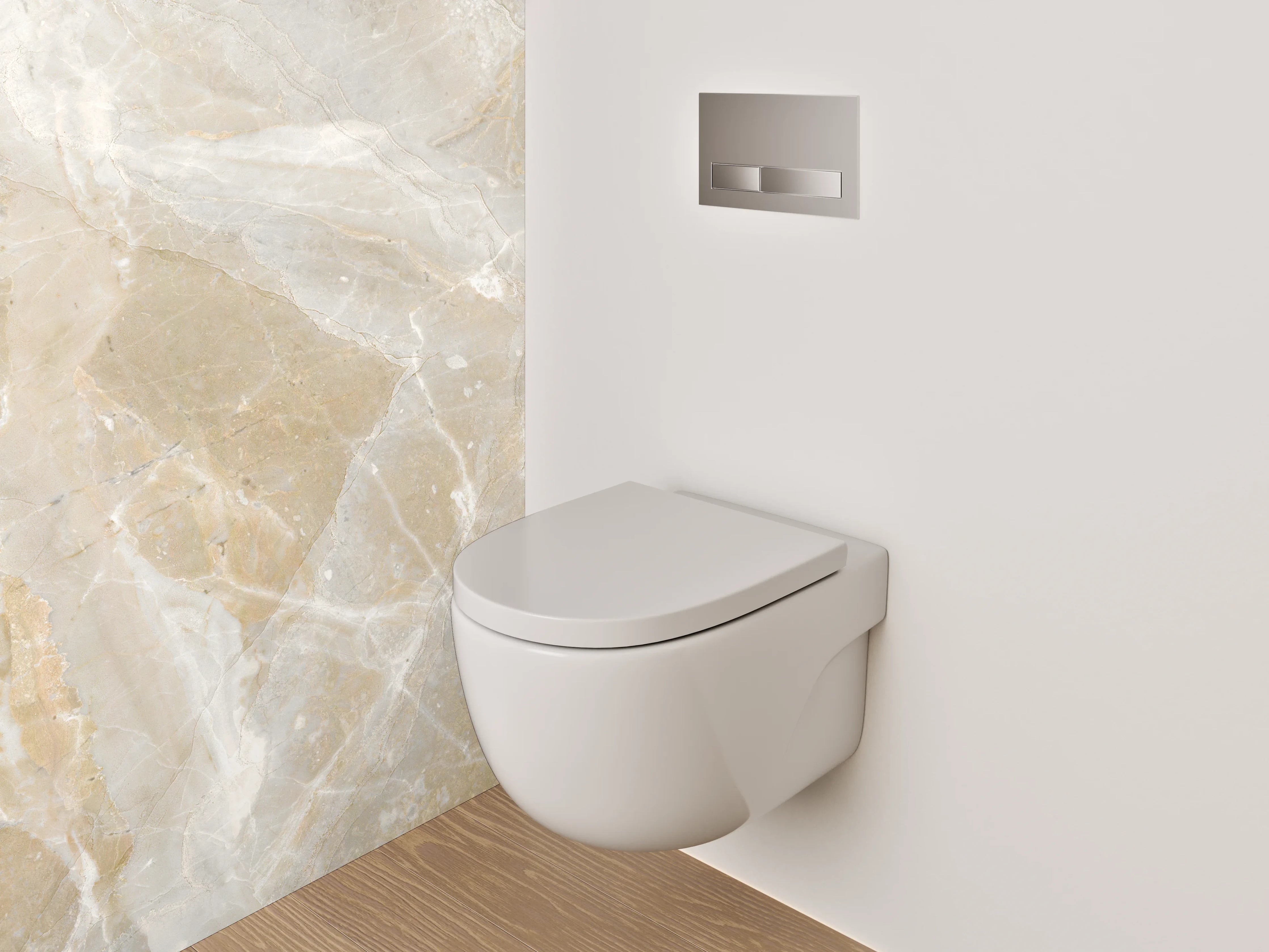 WC-Rückwand - Beige Marmoroptik Steinfliese