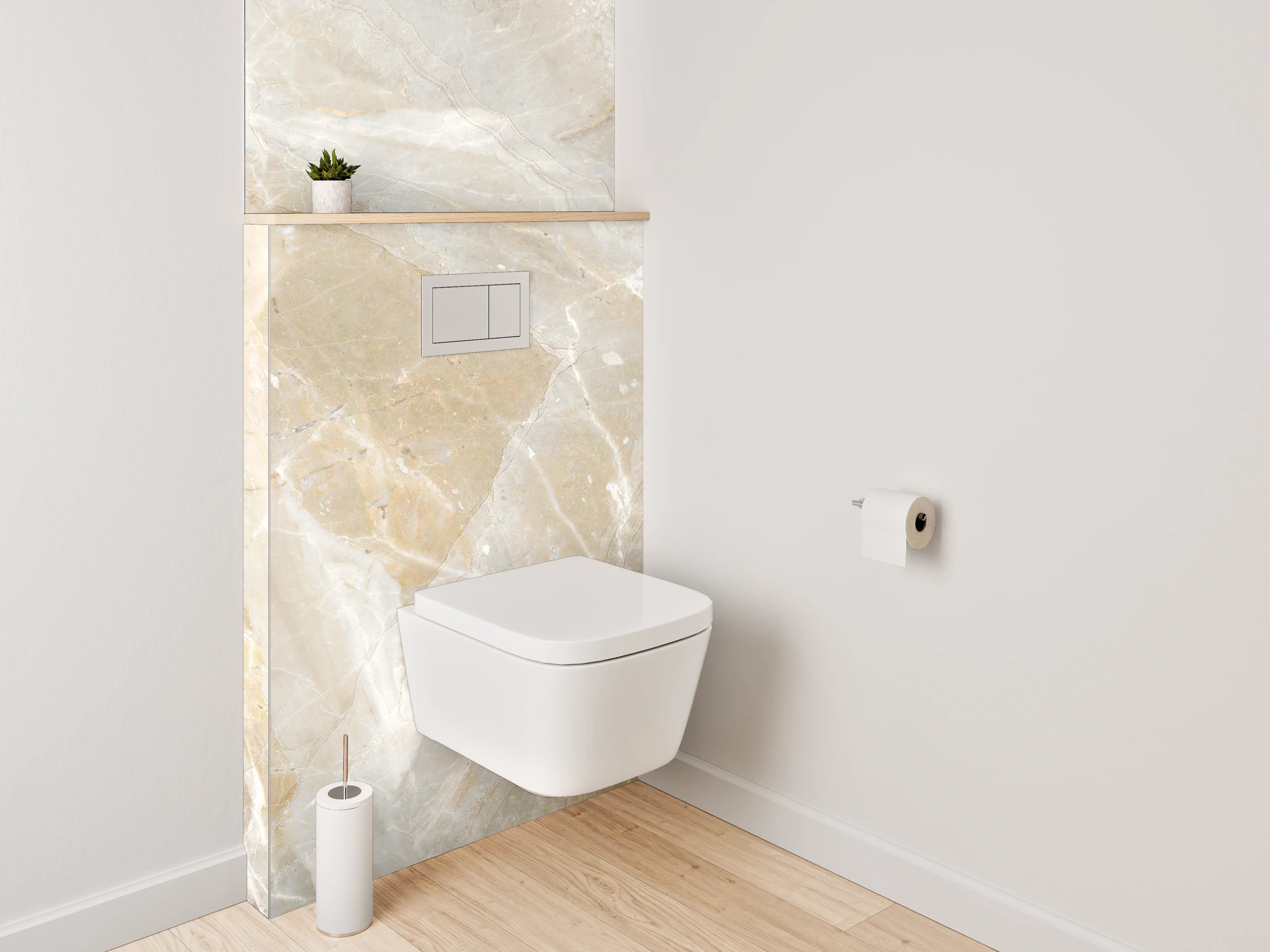 WC-Rückwand - Beige Marmoroptik Steinfliese