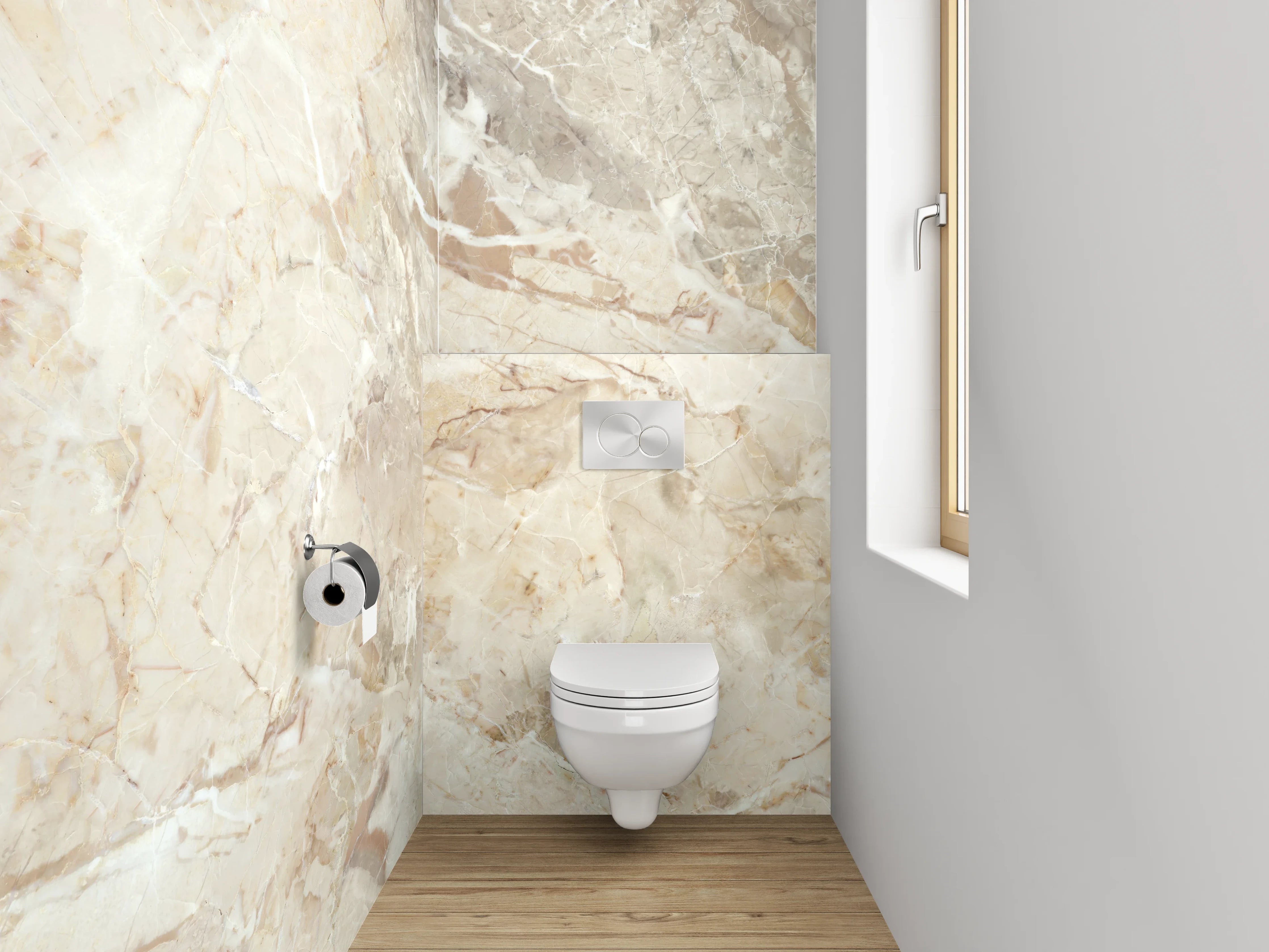 WC-Rückwand - Beige Marmoroptik modern