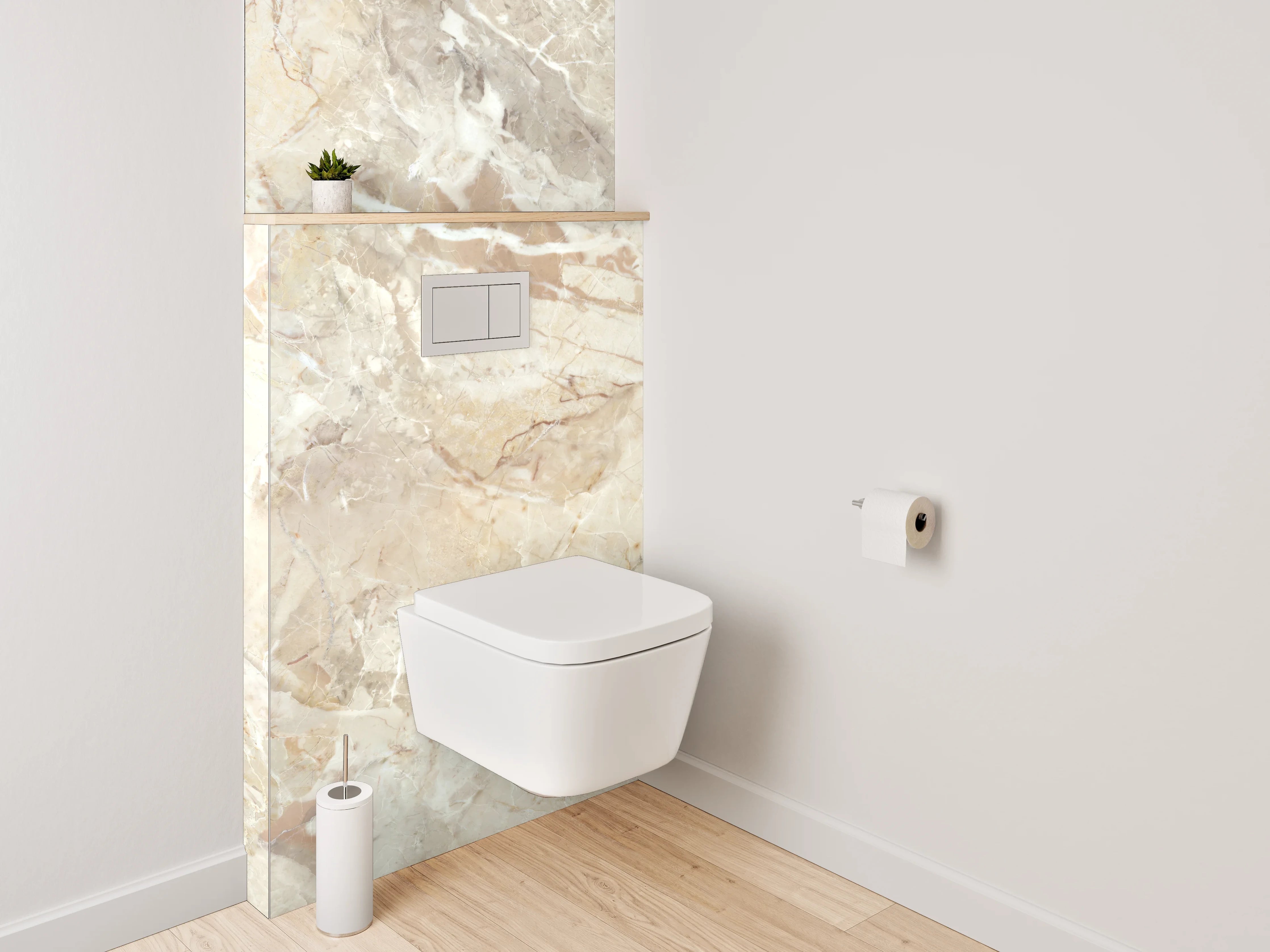 WC-Rückwand - Beige Marmoroptik modern