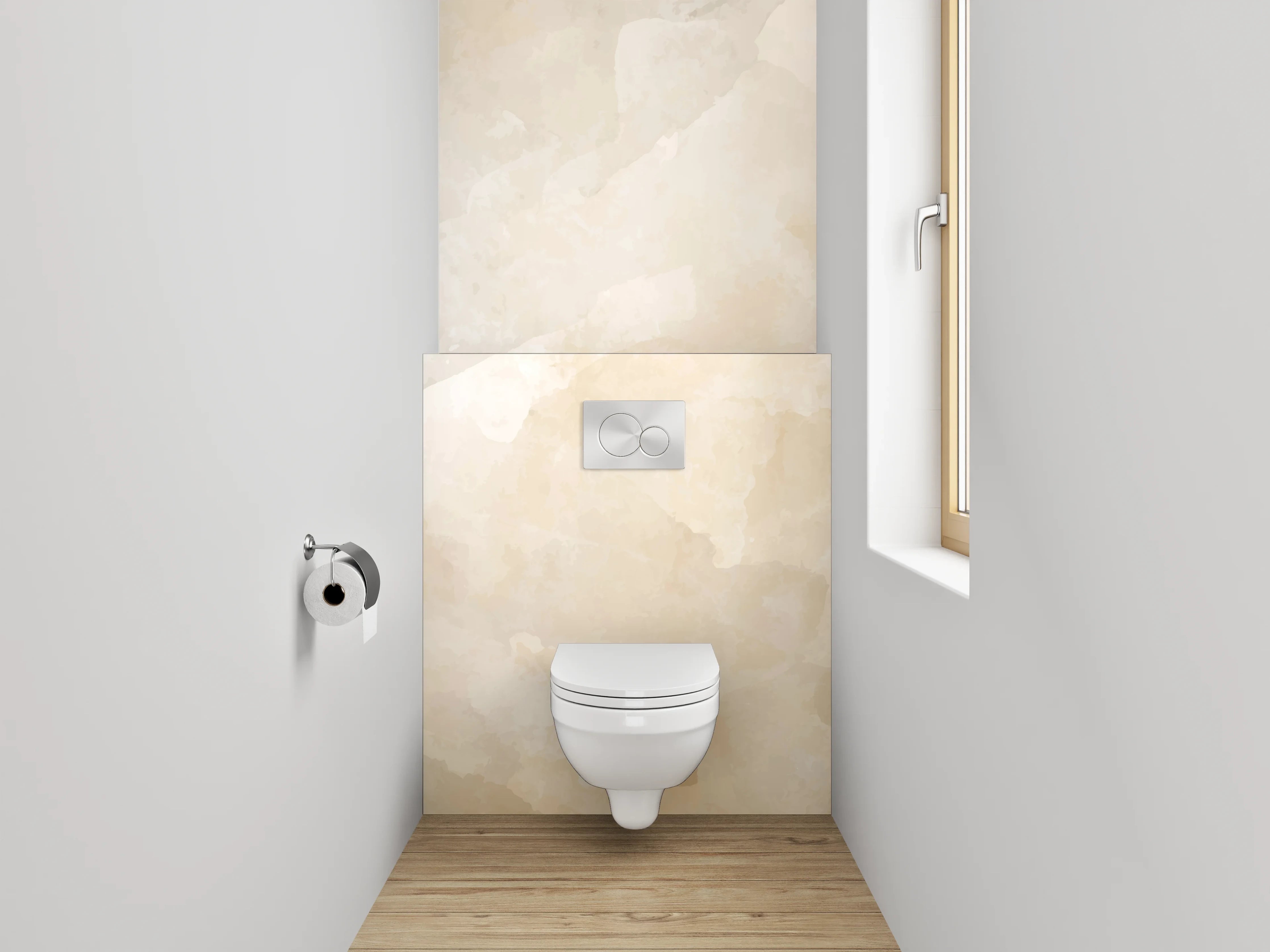 WC-Rückwand - Beige Marmorstruktur Wandbild