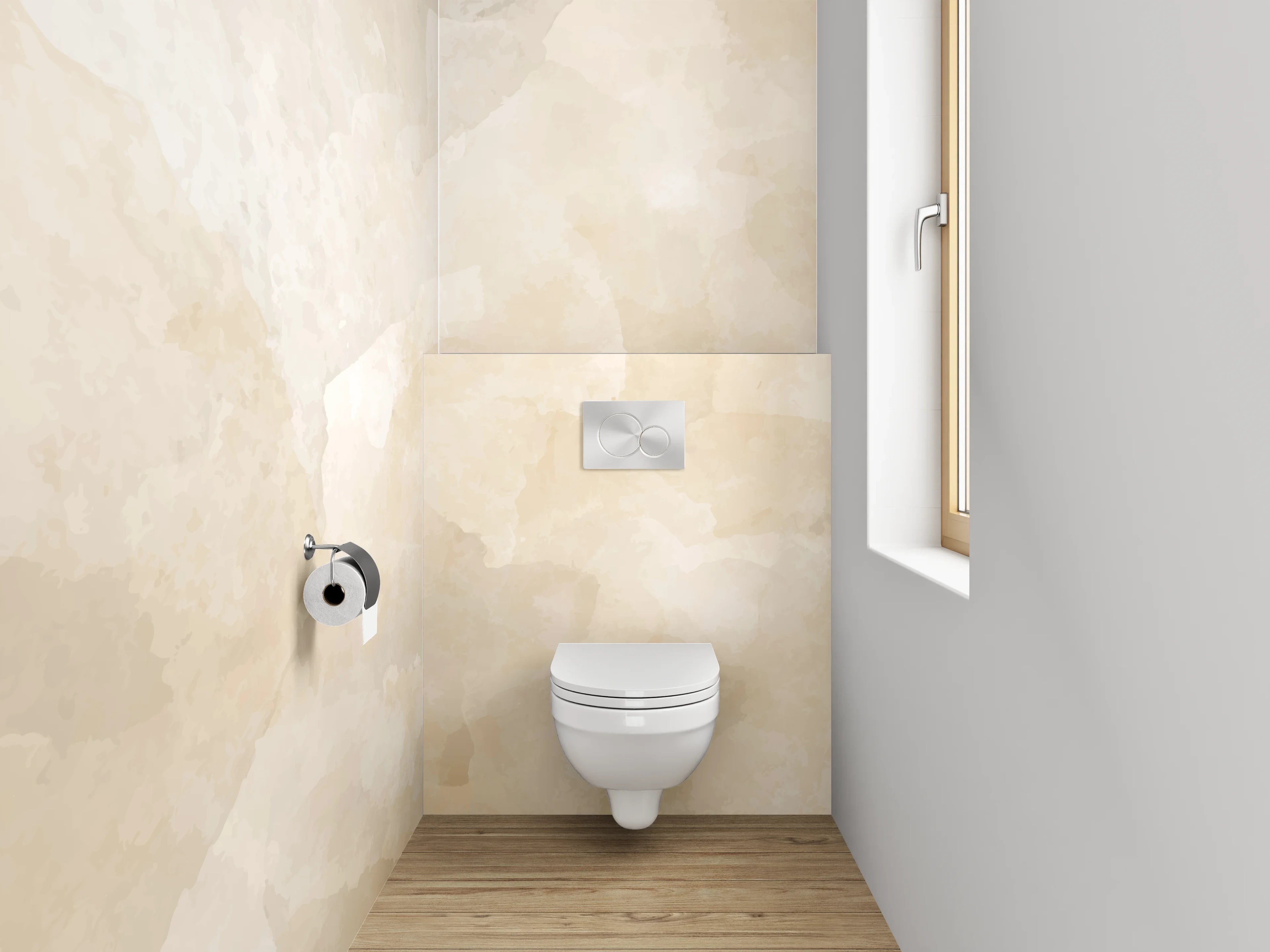 WC-Rückwand - Beige Marmorstruktur Wandbild